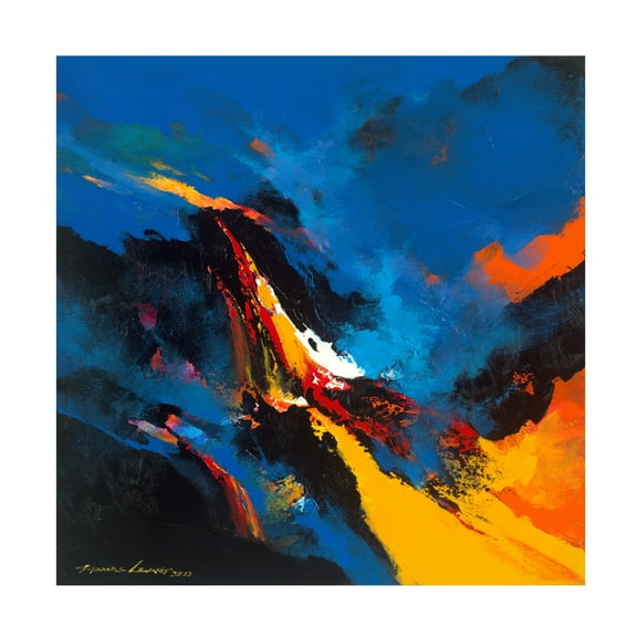 Canvas Wall Art - Thomas Leung 'Lava River' Wall Art for Living Room, Bedroom, or Office Décor by Trademark Fine Art - 14 x 14 Inches