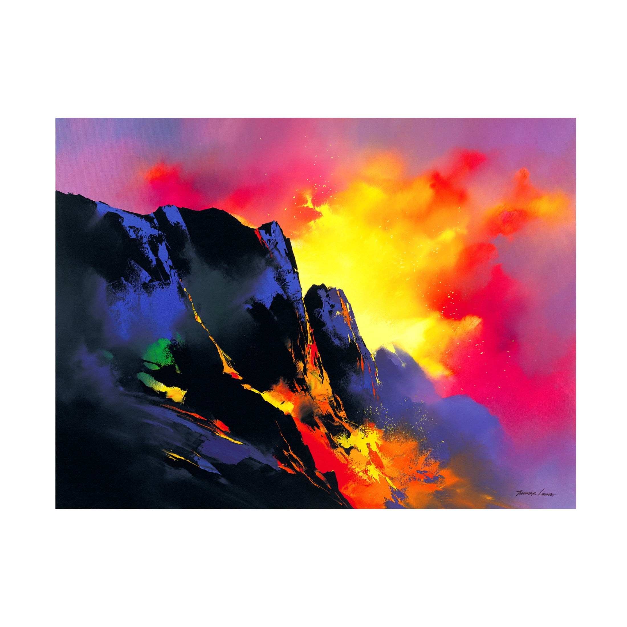 Canvas Wall Art - Thomas Leung 'Lavas Descent' Wall Art for Living Room, Bedroom, or Office Décor by Trademark Fine Art - 32 x 24 Inches