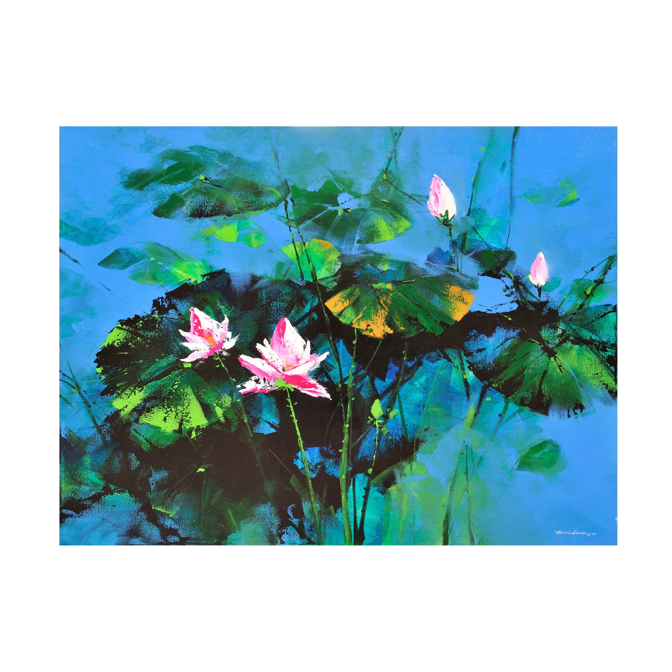 Canvas Wall Art - Thomas Leung 'Lily Pond' Wall Art for Living Room, Bedroom, or Office Décor by Trademark Fine Art - 24 x 18 Inches