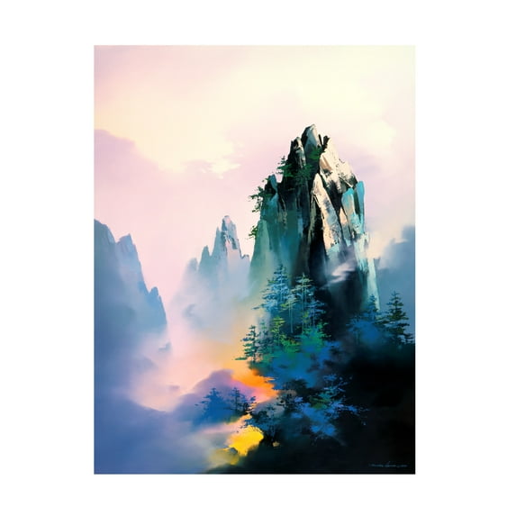 Canvas Wall Art - Thomas Leung 'Mountain Glow' Wall Art for Living Room, Bedroom, or Office Décor by Trademark Fine Art - 35 x 47 Inches