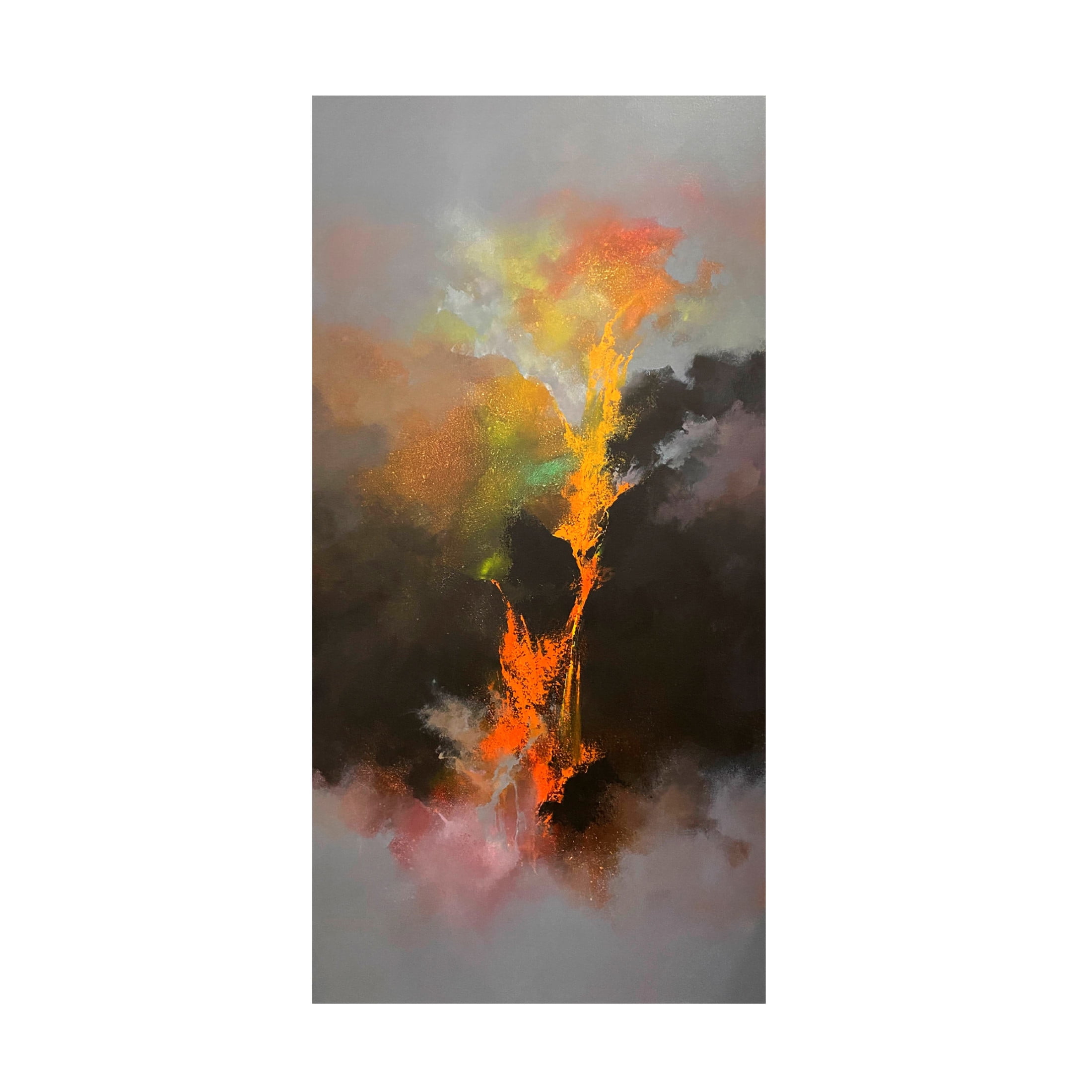 Canvas Wall Art - Thomas Leung 'Pouring Lava' Wall Art for Living Room, Bedroom, or Office Décor by Trademark Fine Art - 12 x 24 Inches