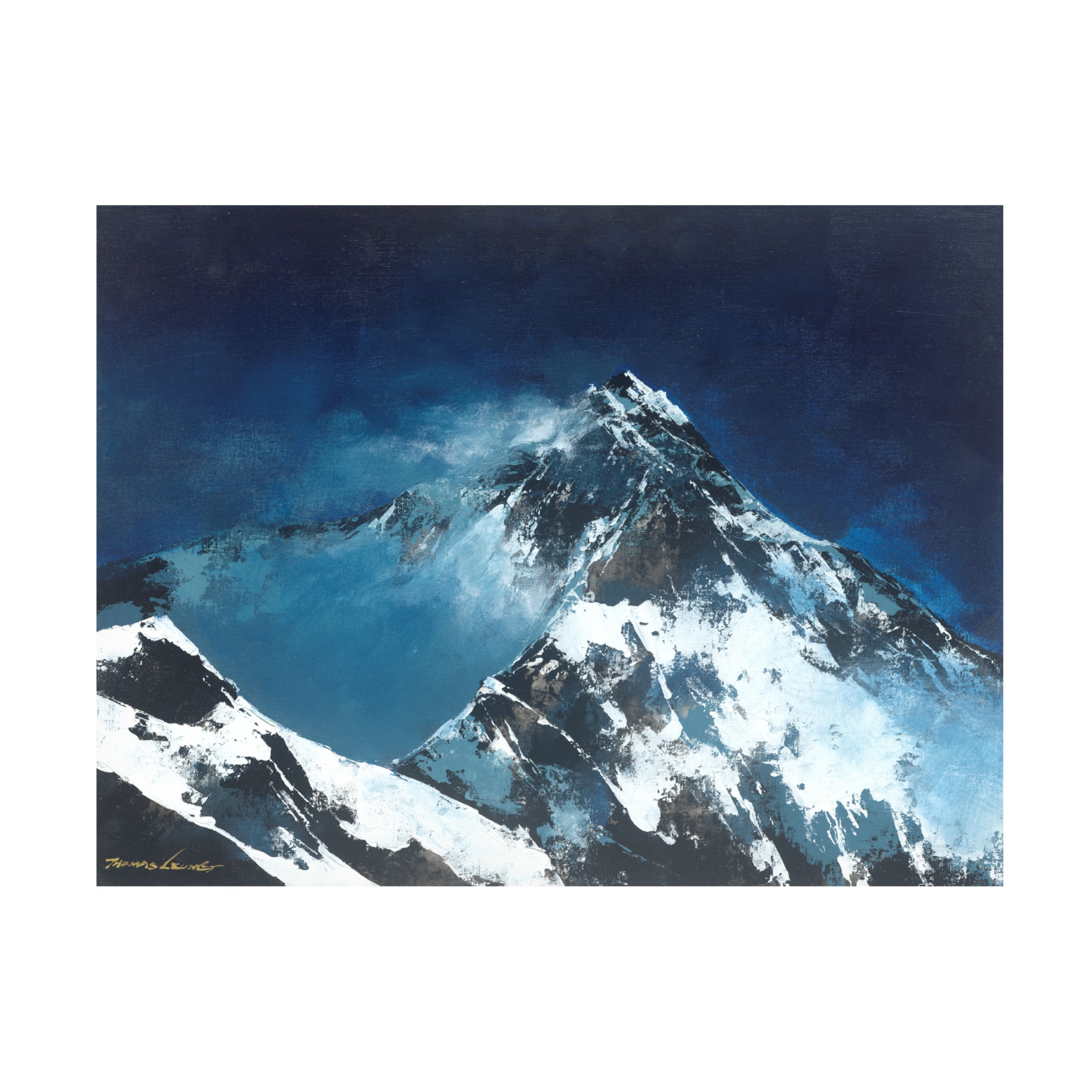Canvas Wall Art - Thomas Leung 'Snow Peak' Wall Art for Living Room, Bedroom, or Office Décor by Trademark Fine Art - 47 x 35 Inches