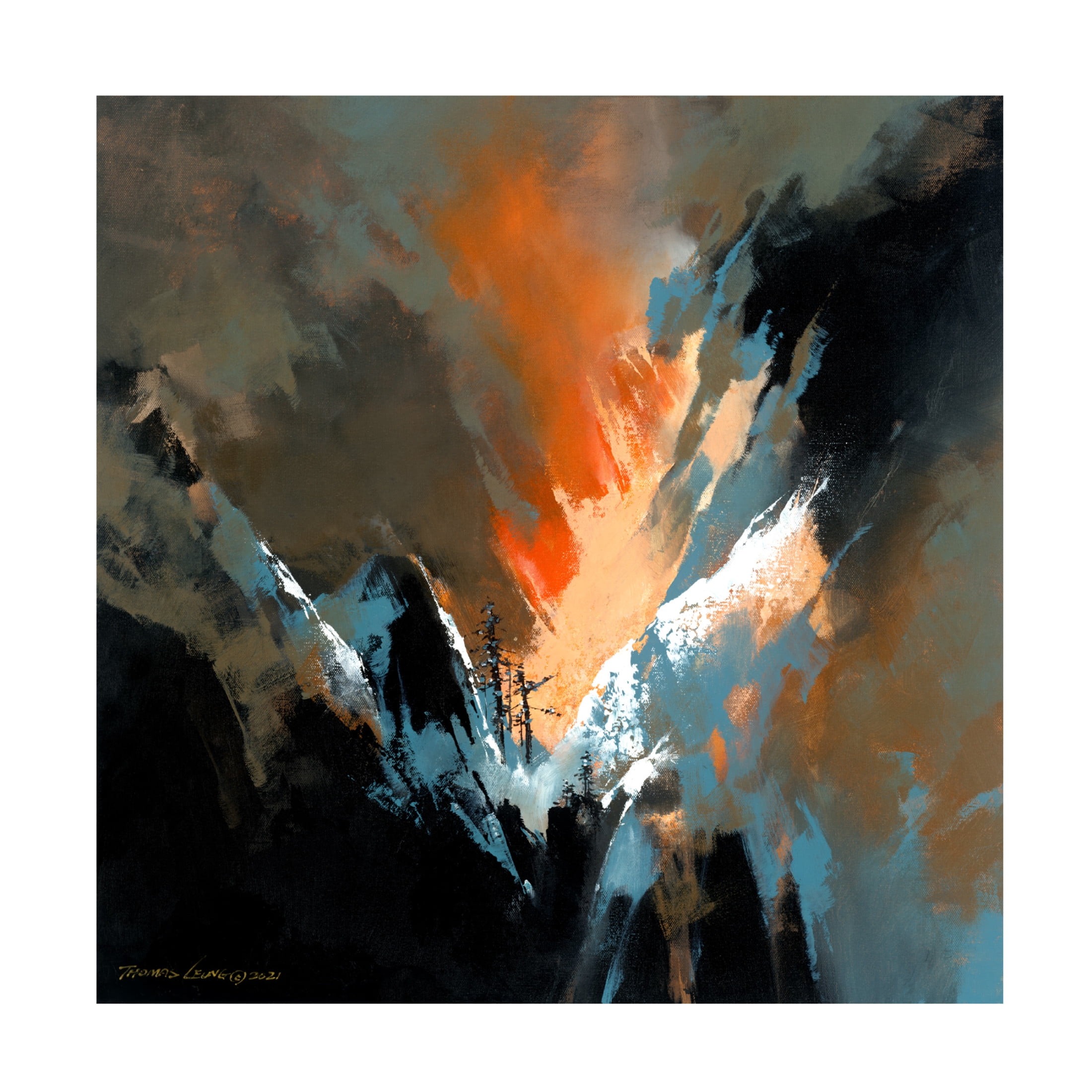 Canvas Wall Art - Thomas Leung 'Snow Valley' Wall Art for Living Room, Bedroom, or Office Décor by Trademark Fine Art - 14 x 14 Inches