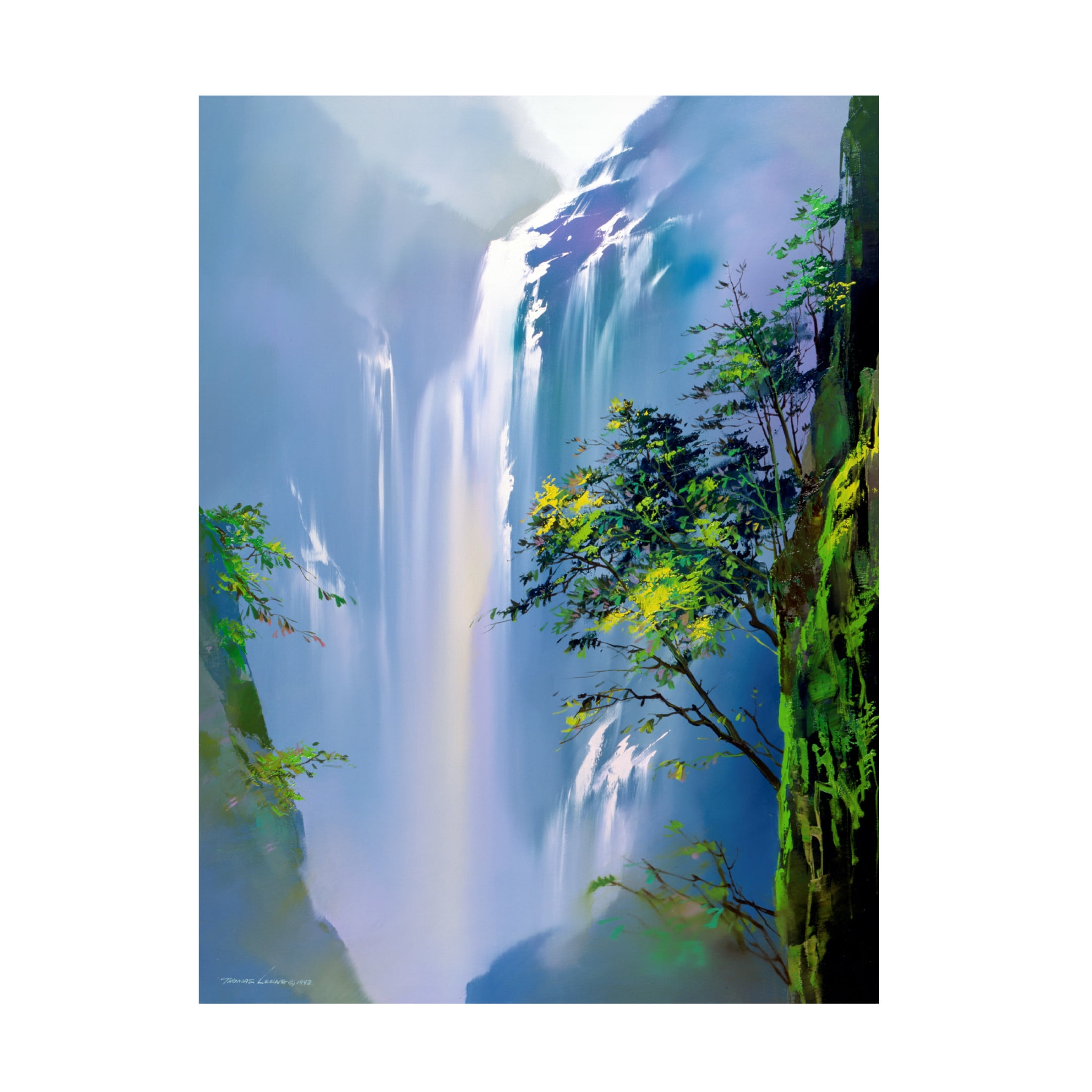 Canvas Wall Art - Thomas Leung 'Spring Cascades' Wall Art for Living Room, Bedroom, or Office Décor by Trademark Fine Art - 35 x 47 Inches