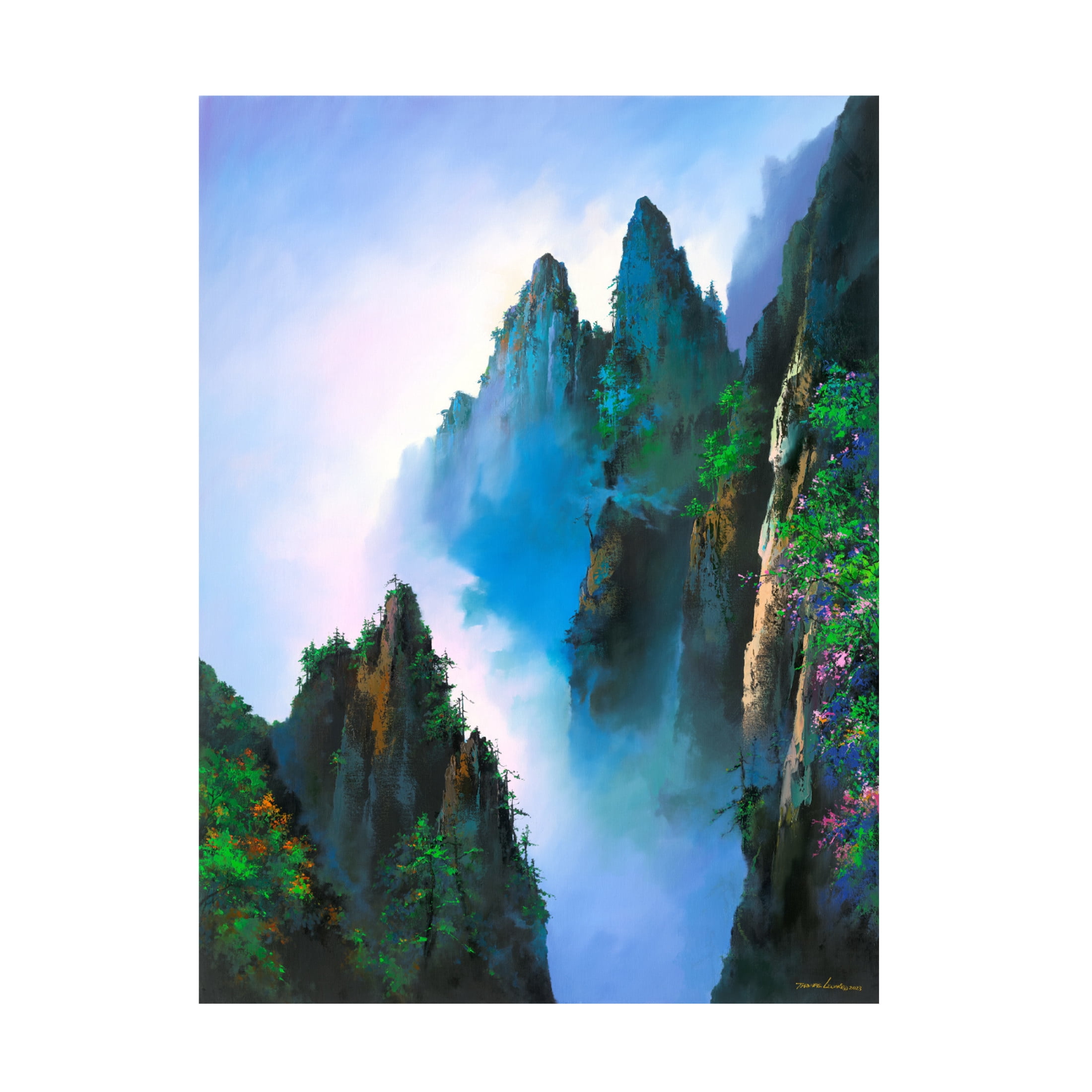 Canvas Wall Art - Thomas Leung 'The Beauty Of HuangShan' Wall Art for Living Room, Bedroom, or Office Décor by Trademark Fine Art - 24 x 32 Inches