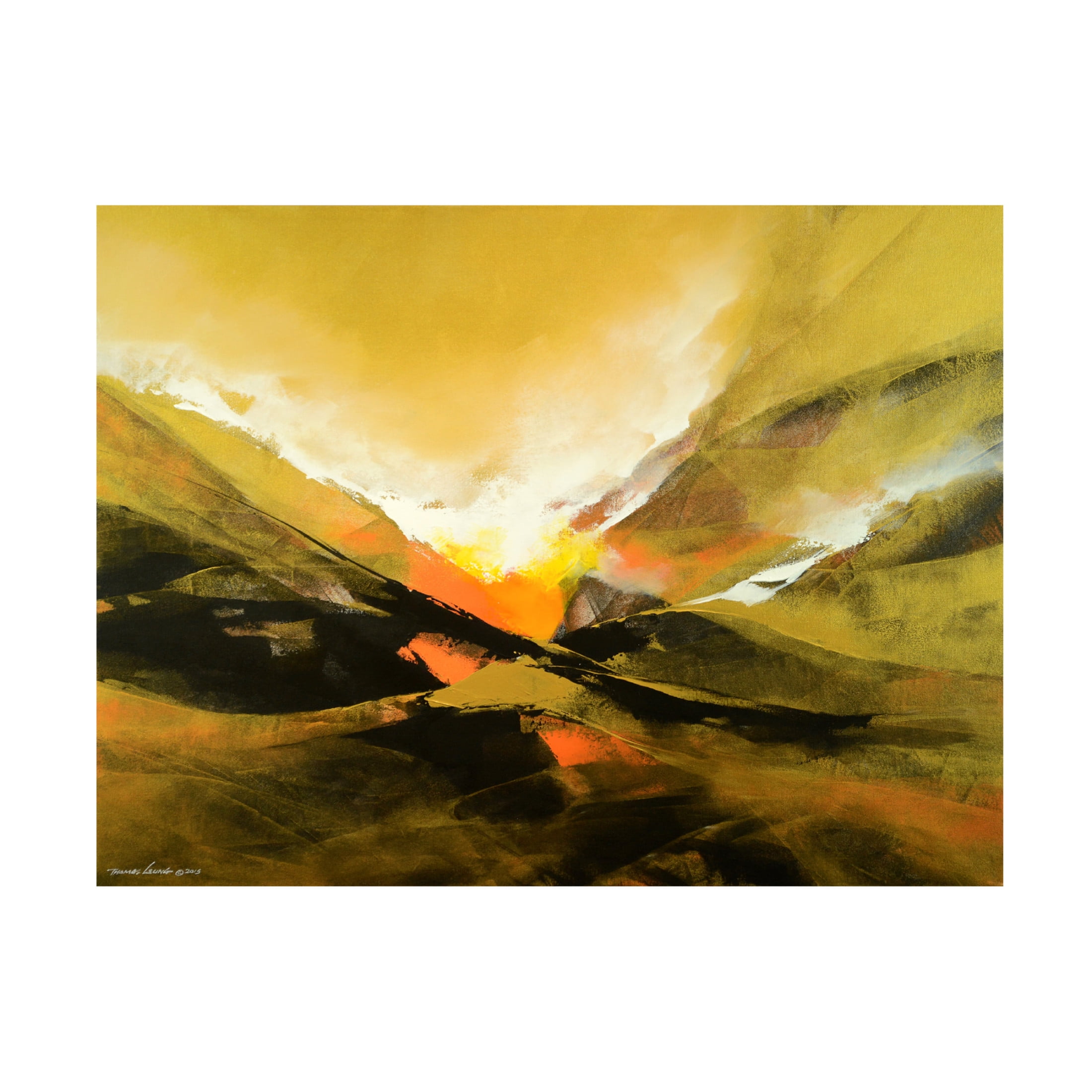 Canvas Wall Art - Thomas Leung 'The Golden Universe' Wall Art for Living Room, Bedroom, or Office Décor by Trademark Fine Art - 32 x 24 Inches