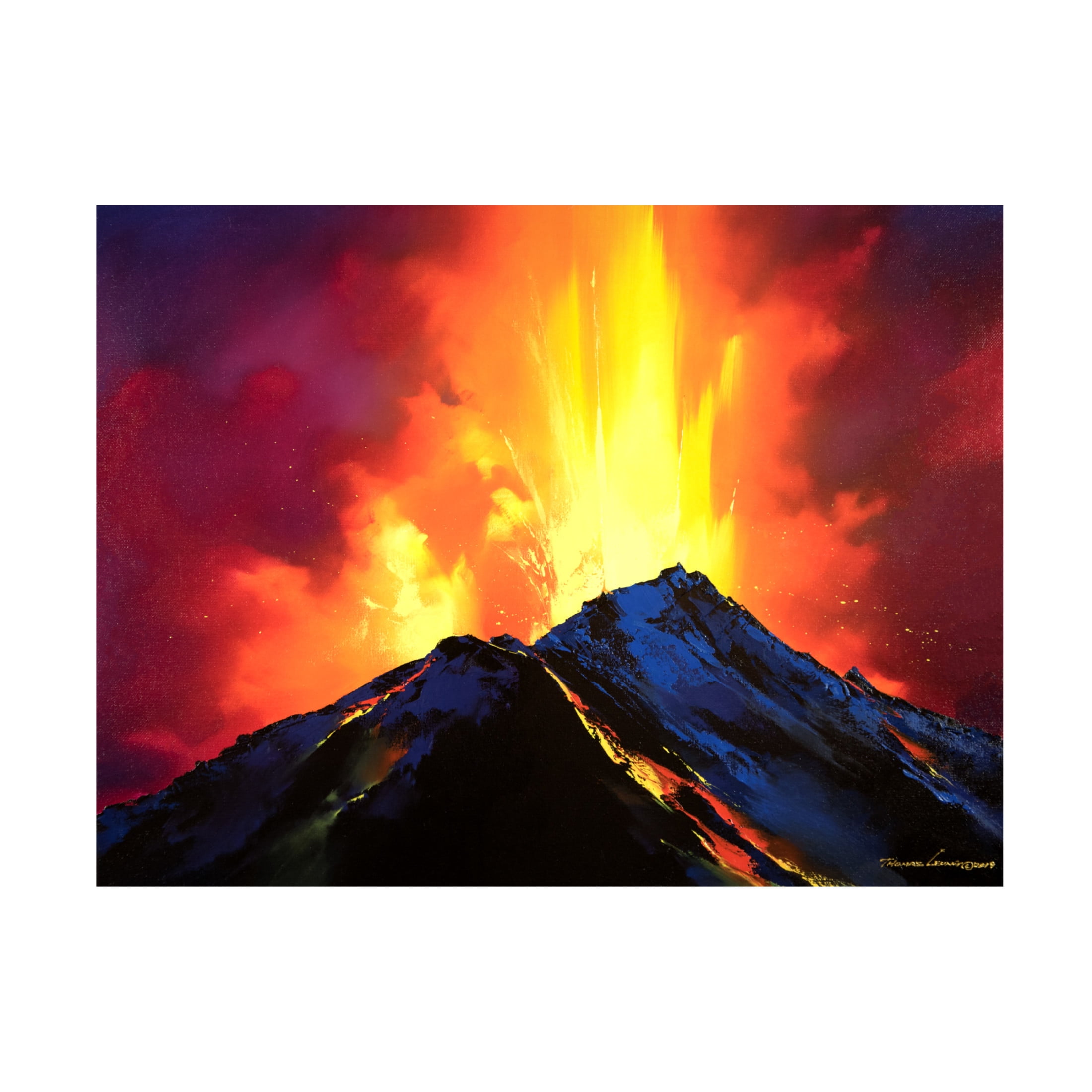 Canvas Wall Art - Thomas Leung 'Volcanic Roar' Wall Art for Living Room, Bedroom, or Office Décor by Trademark Fine Art - 32 x 24 Inches