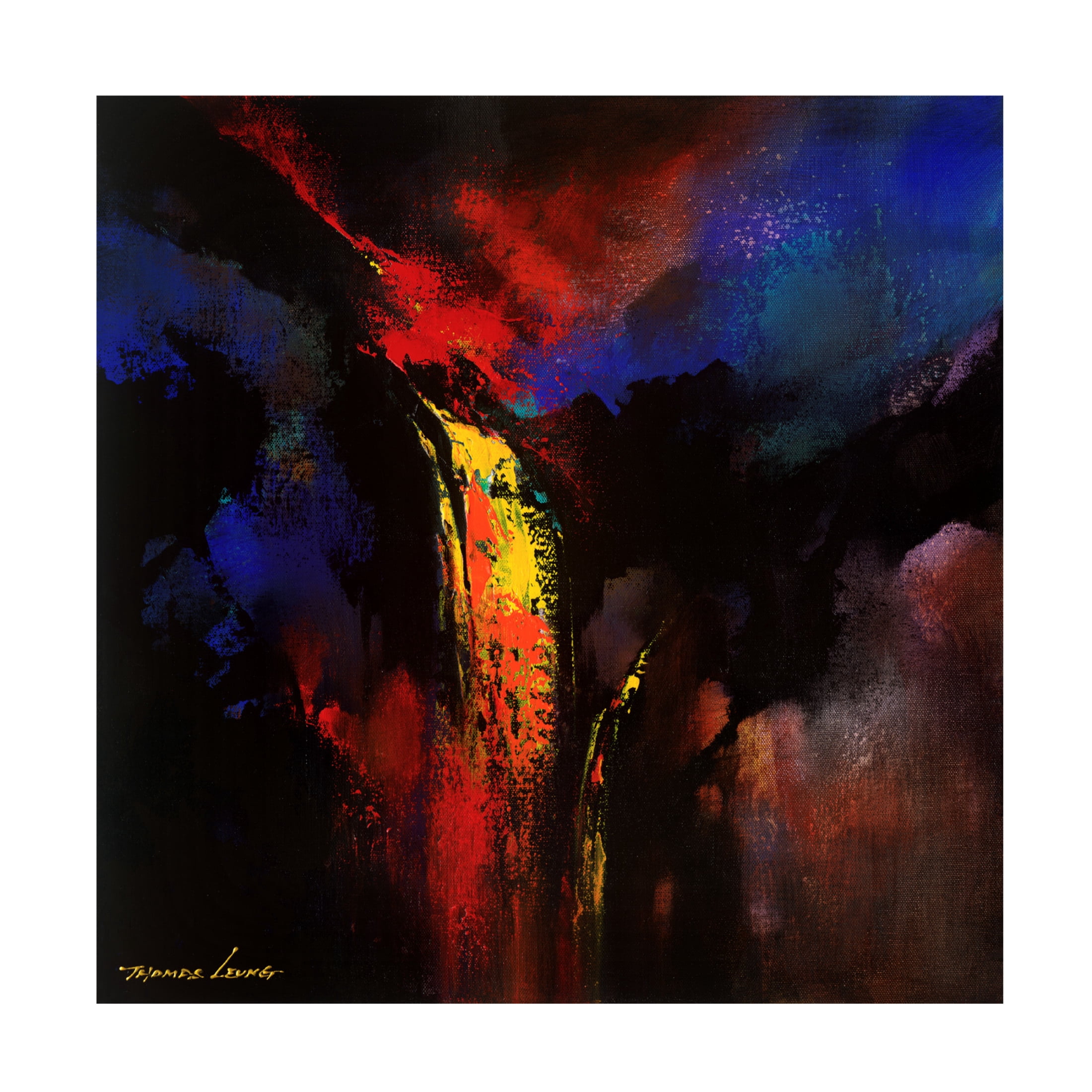 Canvas Wall Art - Thomas Leung 'Volcano Spews Lava' Wall Art for Living Room, Bedroom, or Office Décor by Trademark Fine Art - 24 x 24 Inches
