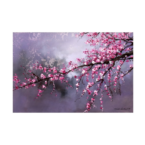Canvas Wall Art - Thomas Leung 'Winter Plum Blossom' Wall Art for Living Room, Bedroom, or Office Décor by Trademark Fine Art - 19 x 12 Inches