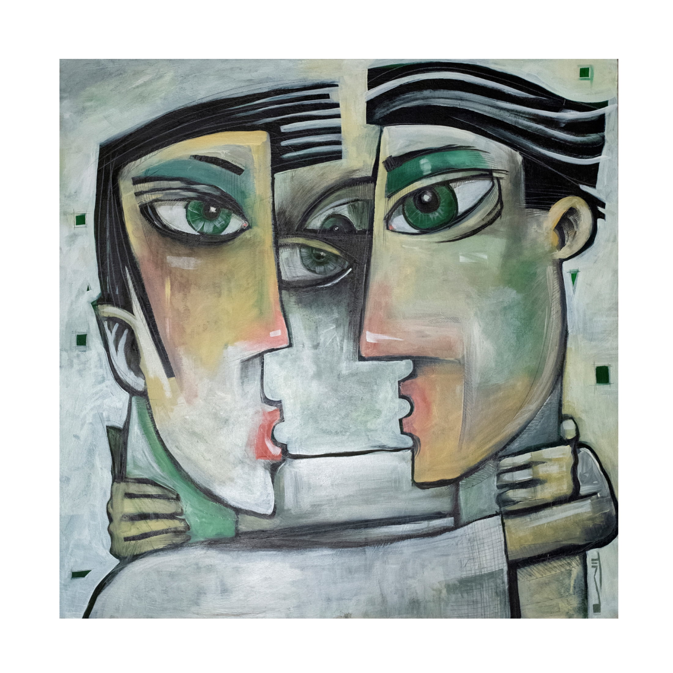 Canvas Wall Art - Tim Nyberg 'And Then Their Eyes Met' Wall Art for Living Room, Bedroom, or Office Décor by Trademark Fine Art - 24 x 24 Inches