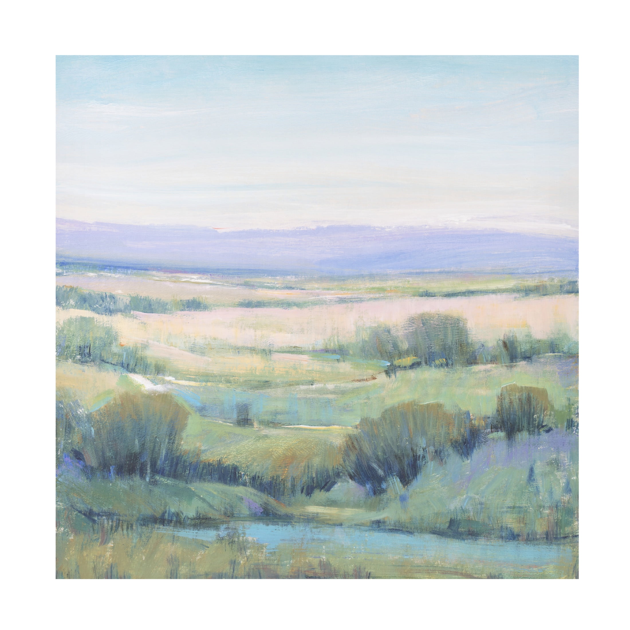 Canvas Wall Art - Tim OToole 'Lavender Horizon I' Wall Art for Living Room, Bedroom, or Office Décor by Trademark Fine Art - 18 x 18 Inches