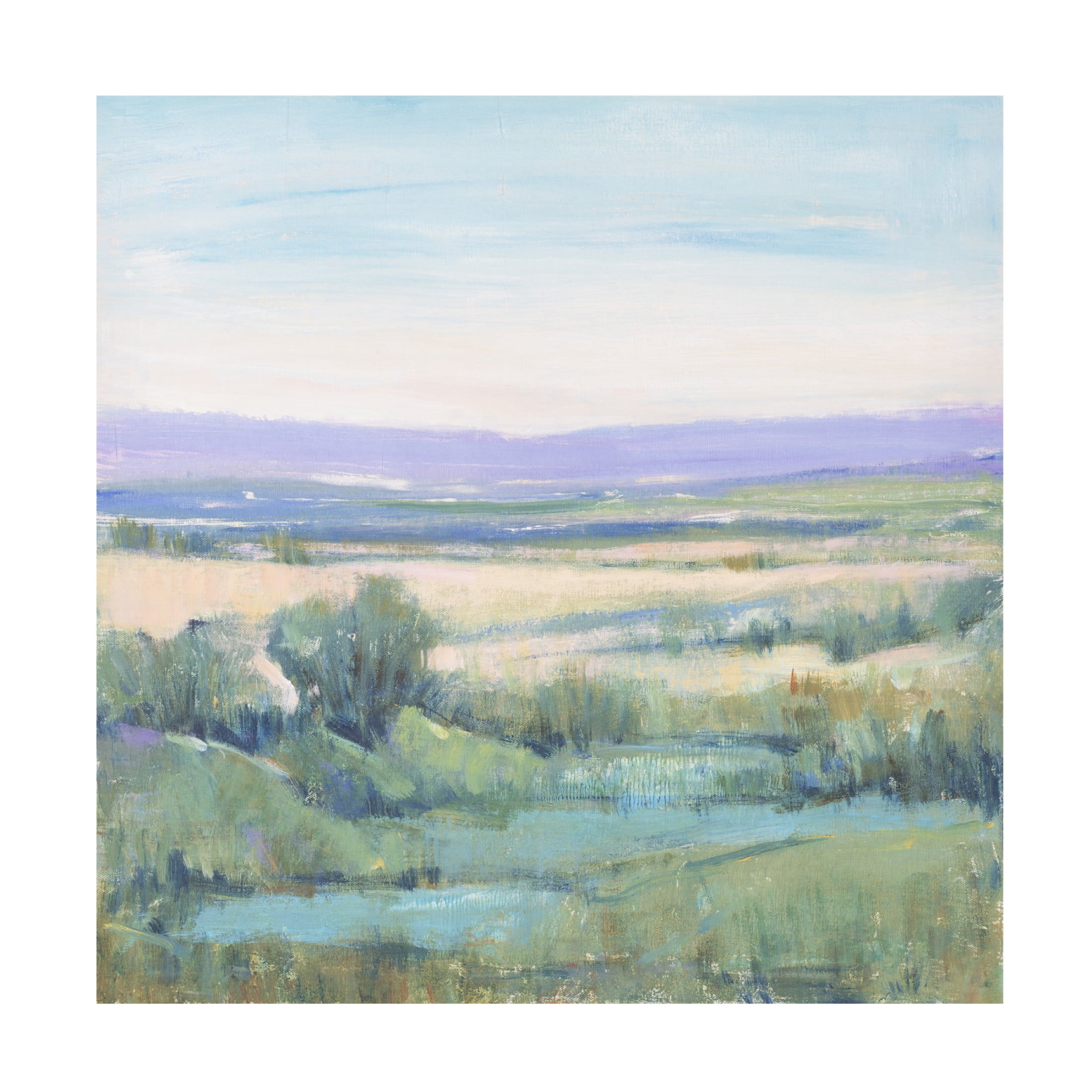 Canvas Wall Art - Tim OToole 'Lavender Horizon II' Wall Art for Living Room, Bedroom, or Office Décor by Trademark Fine Art - 35 x 35 Inches