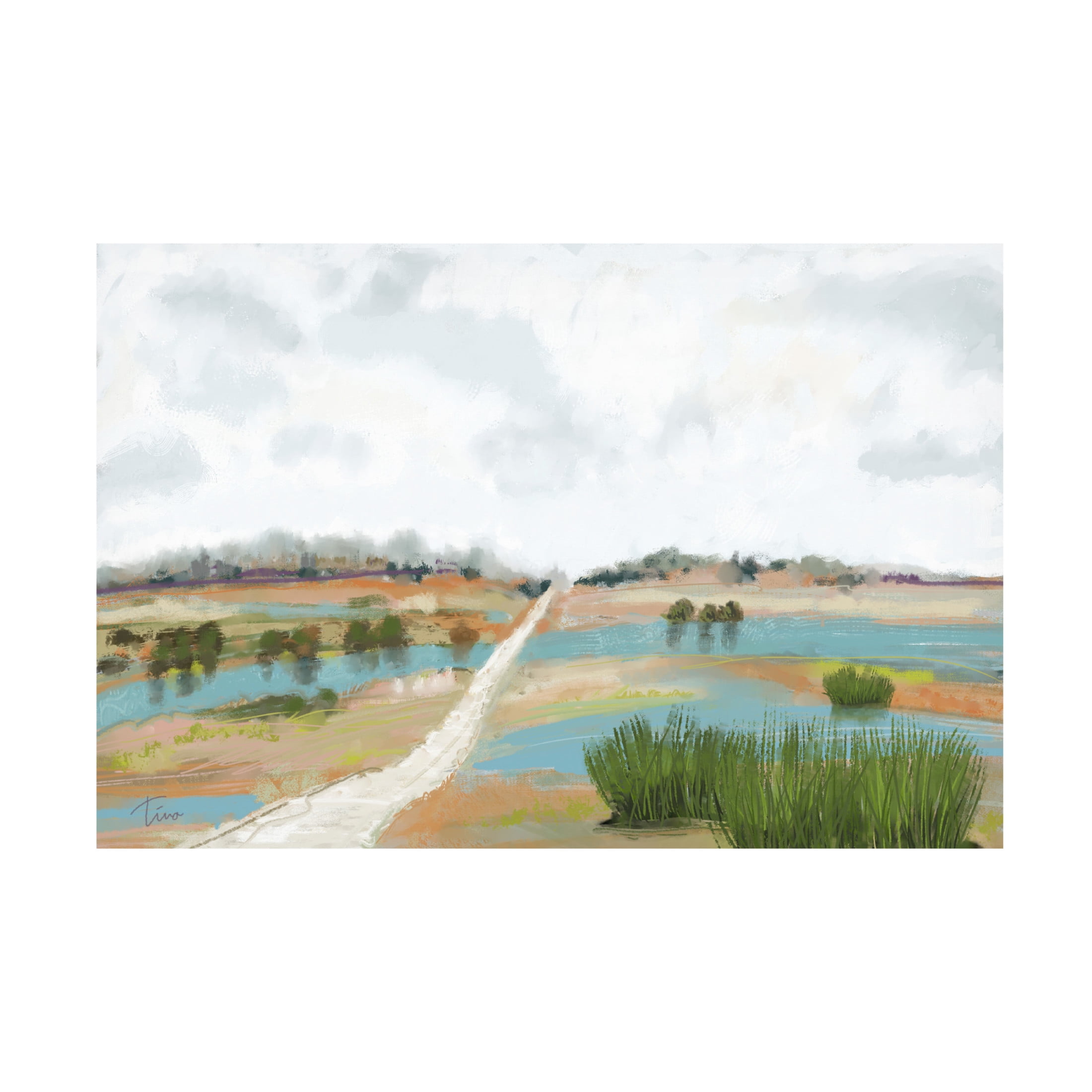 Canvas Wall Art - Tina Finn 'Lonely Road' Wall Art for Living Room, Bedroom, or Office Décor by Trademark Fine Art - 32 x 22 Inches