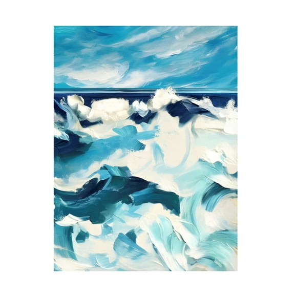 Canvas Wall Art - Tina Lavoie 'Abstract Dramatic Waves I' Wall Art for Living Room, Bedroom, or Office Décor by Trademark Fine Art - 14 x 19 Inches