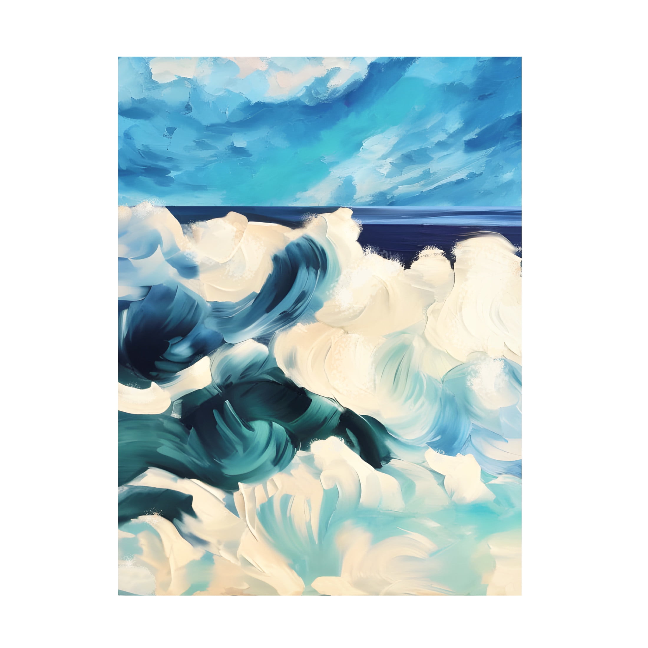 Canvas Wall Art - Tina Lavoie 'Abstract Dramatic Waves II' Wall Art for Living Room, Bedroom, or Office Décor by Trademark Fine Art - 14 x 19 Inches