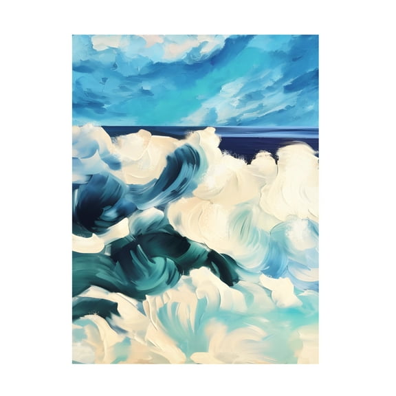 Canvas Wall Art - Tina Lavoie 'Abstract Dramatic Waves II' Wall Art for Living Room, Bedroom, or Office Décor by Trademark Fine Art - 24 x 32 Inches