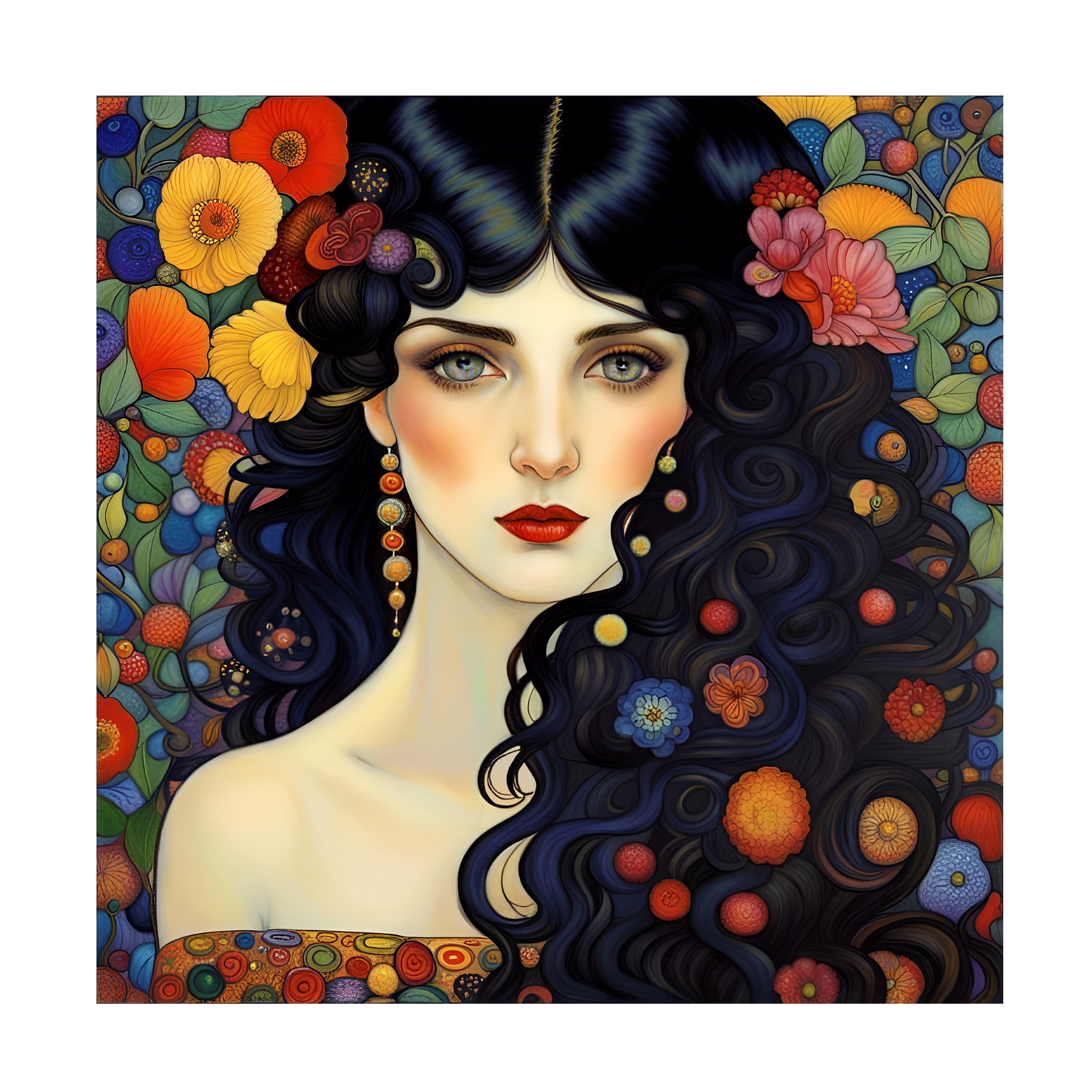 Canvas Wall Art - Tina Lavoie 'Art Nouveau Beauty II' Wall Art for Living Room, Bedroom, or Office DÃ©cor by Trademark Fine Art - 18 x 18 Inches