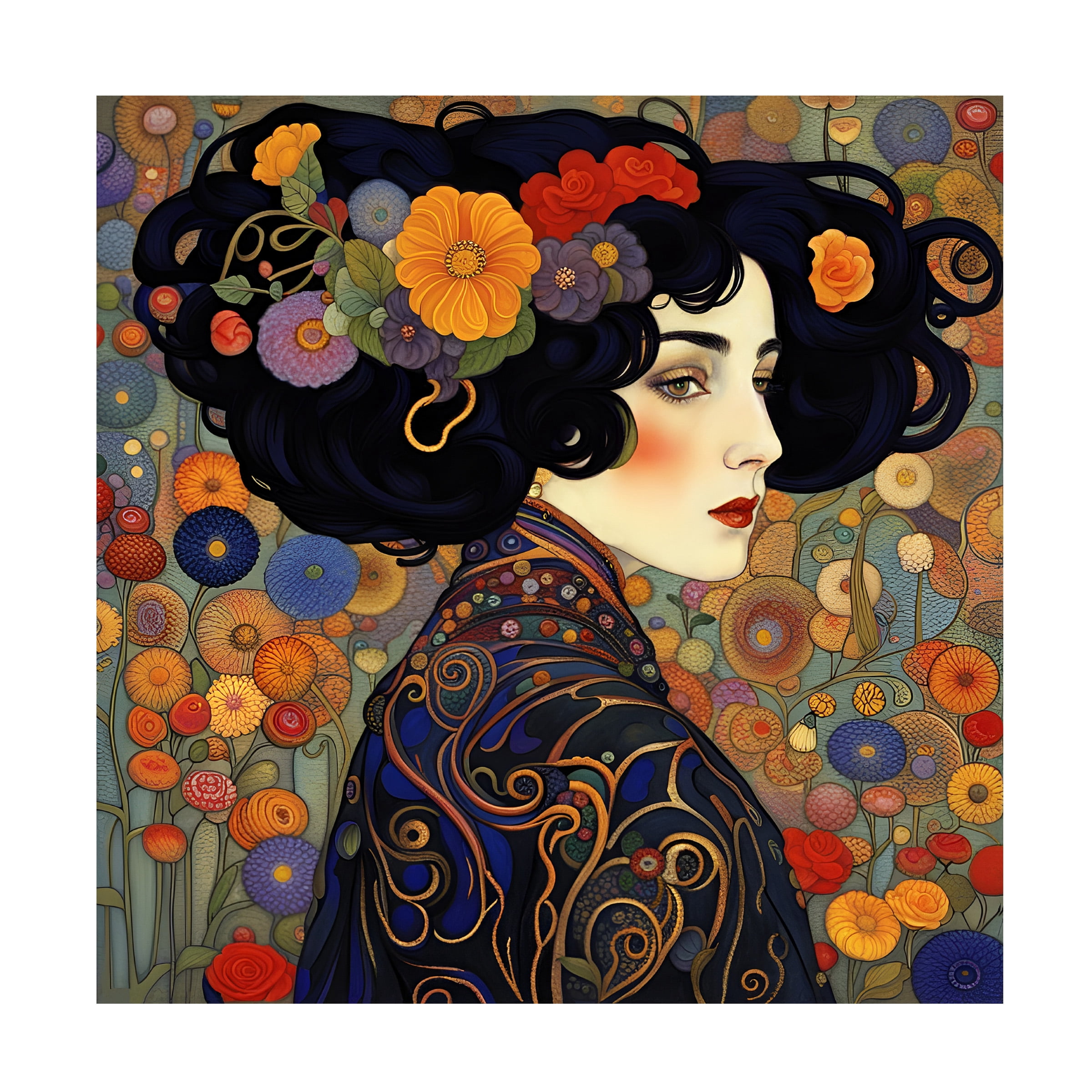 Canvas Wall Art - Tina Lavoie 'Art Nouveau Beauty IV' Wall Art for Living Room, Bedroom, or Office DÃ©cor by Trademark Fine Art - 35 x 35 Inches