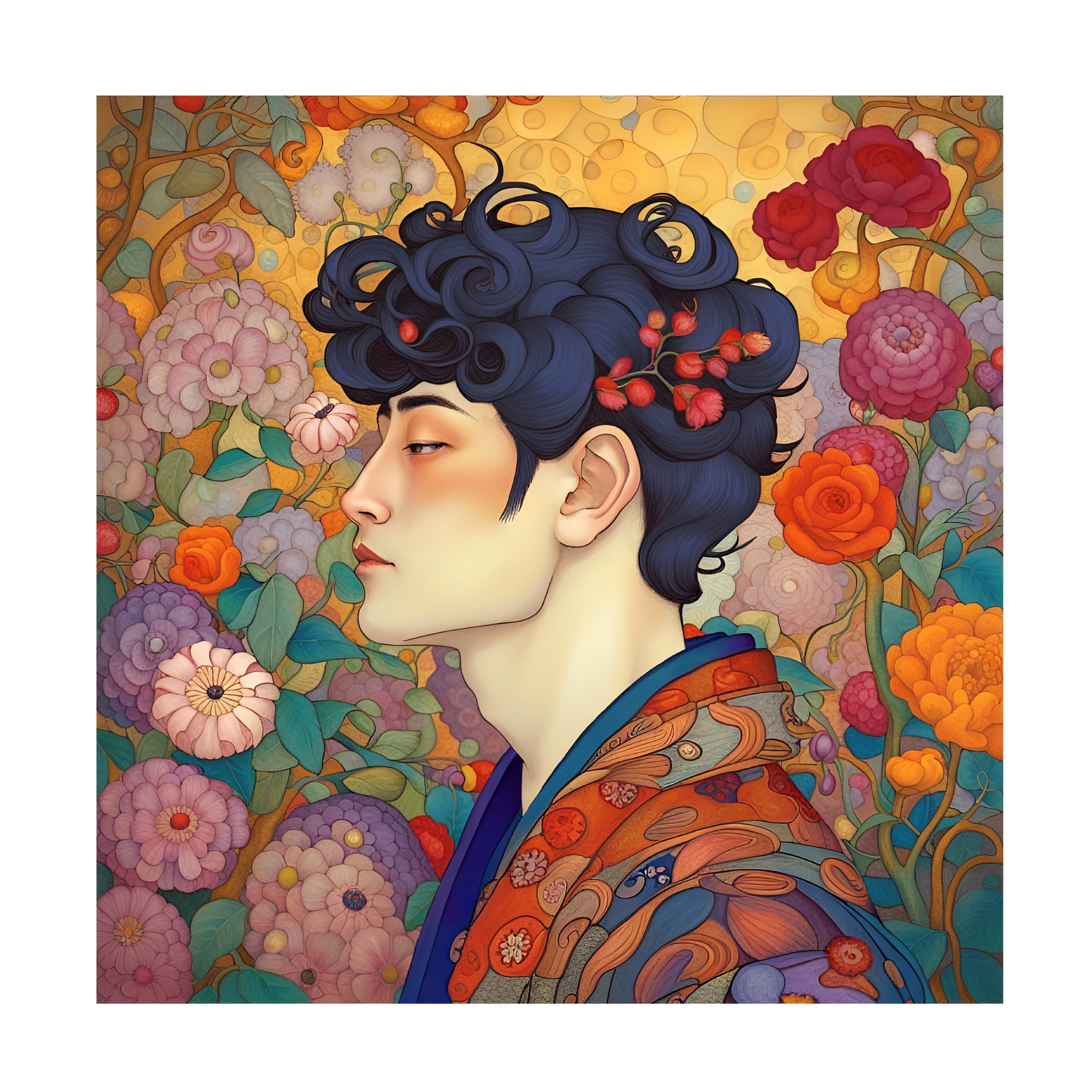 Canvas Wall Art - Tina Lavoie 'Art Nouveau Beauty IX' Wall Art for Living Room, Bedroom, or Office Décor by Trademark Fine Art - 14 x 14 Inches