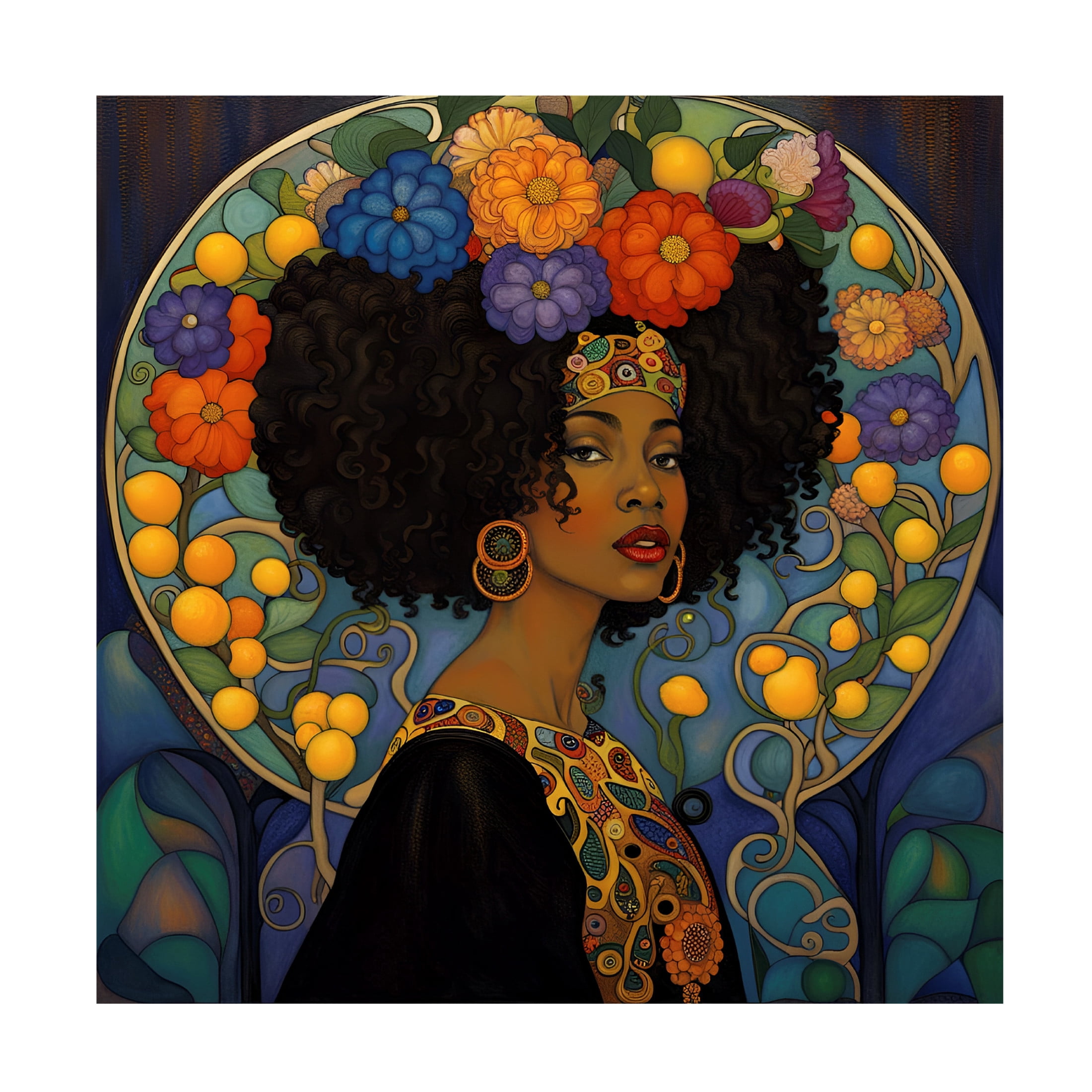 Canvas Wall Art - Tina Lavoie 'Art Nouveau Beauty VI' Wall Art for Living Room, Bedroom, or Office Décor by Trademark Fine Art - 35 x 35 Inches
