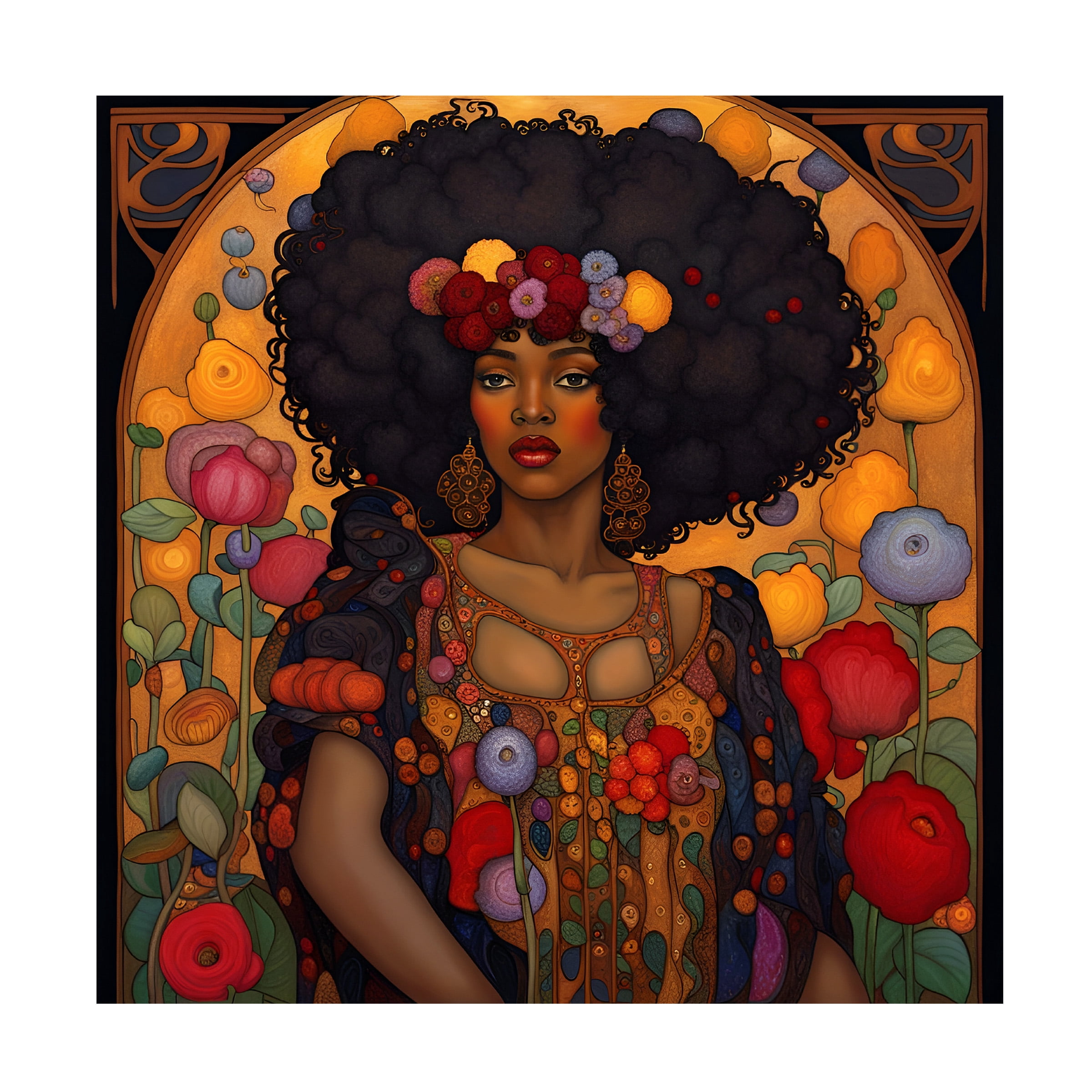 Canvas Wall Art - Tina Lavoie 'Art Nouveau Beauty VII' Wall Art for Living Room, Bedroom, or Office Décor by Trademark Fine Art - 18 x 18 Inches