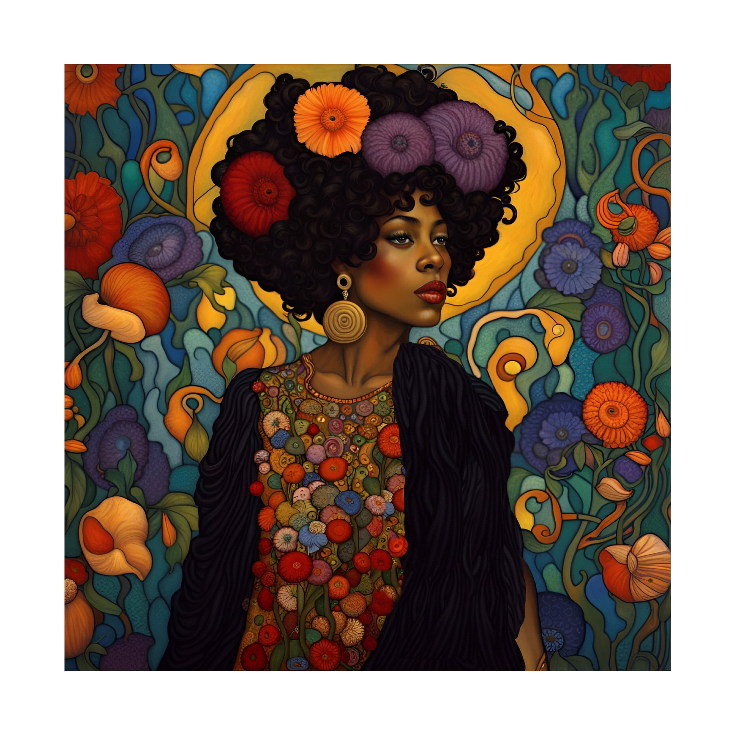 Canvas Wall Art - Tina Lavoie 'Art Nouveau Beauty VIII' Wall Art for Living Room, Bedroom, or Office DÃ©cor by Trademark Fine Art - 14 x 14 Inches