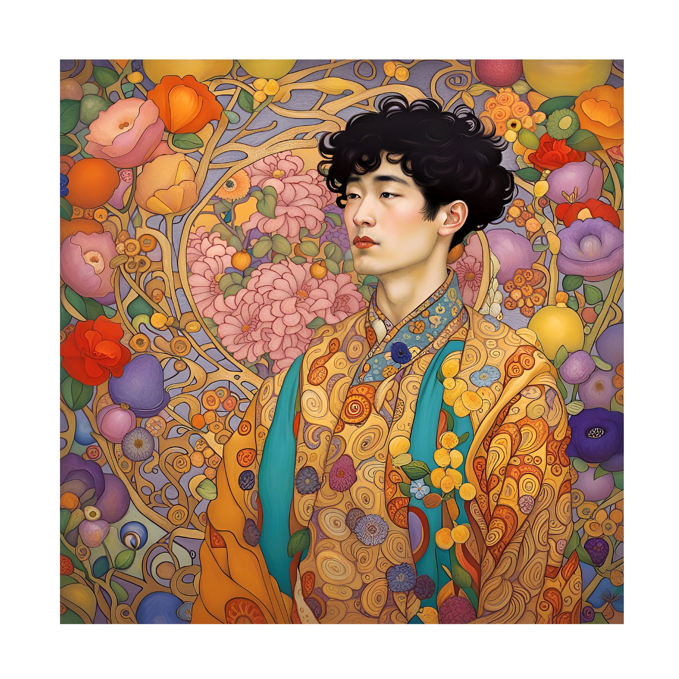 Canvas Wall Art - Tina Lavoie 'Art Nouveau Beauty XI' Wall Art for Living Room, Bedroom, or Office Décor by Trademark Fine Art - 14 x 14 Inches