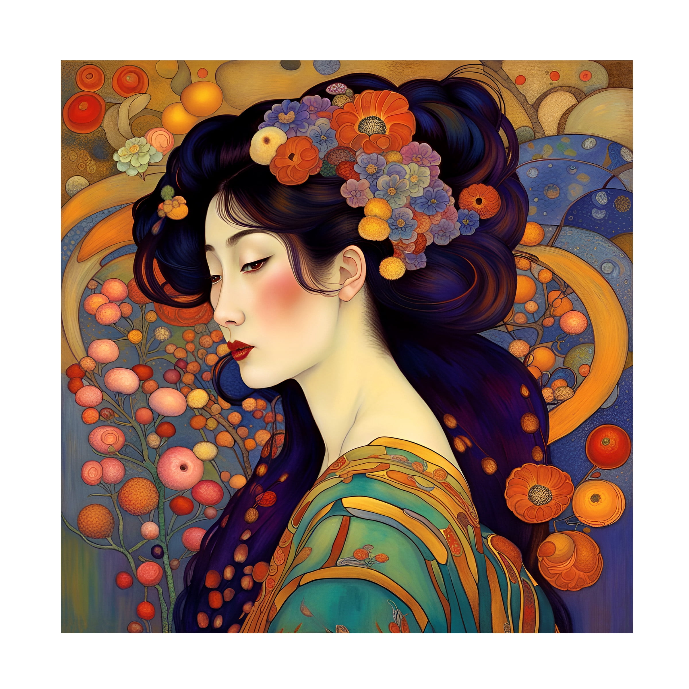 Canvas Wall Art - Tina Lavoie 'Art Nouveau Beauty XX' Wall Art for Living Room, Bedroom, or Office DÃ©cor by Trademark Fine Art - 35 x 35 Inches