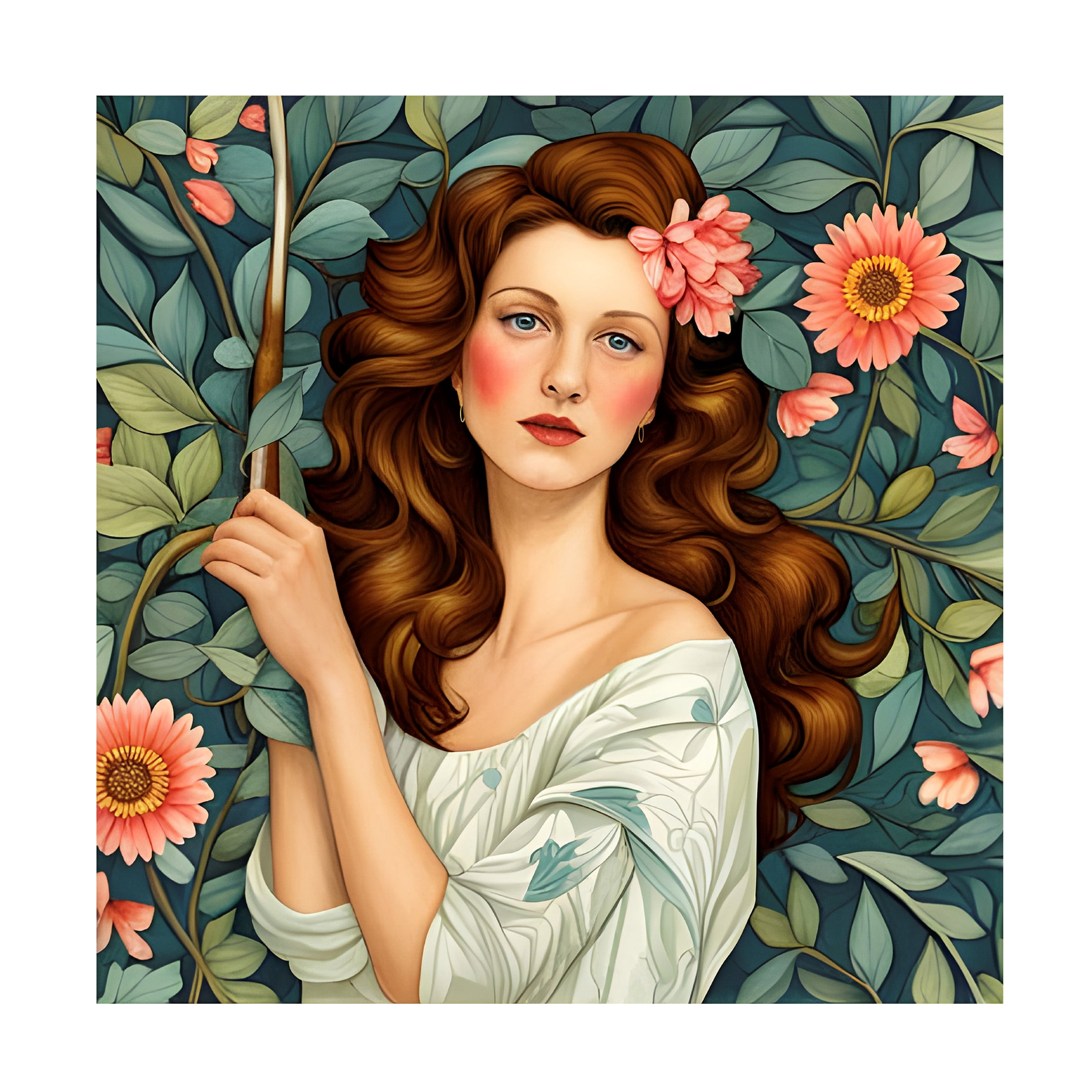 Canvas Wall Art - Tina Lavoie 'Covered With Flowers' Wall Art for Living Room, Bedroom, or Office Décor by Trademark Fine Art - 14 x 14 Inches