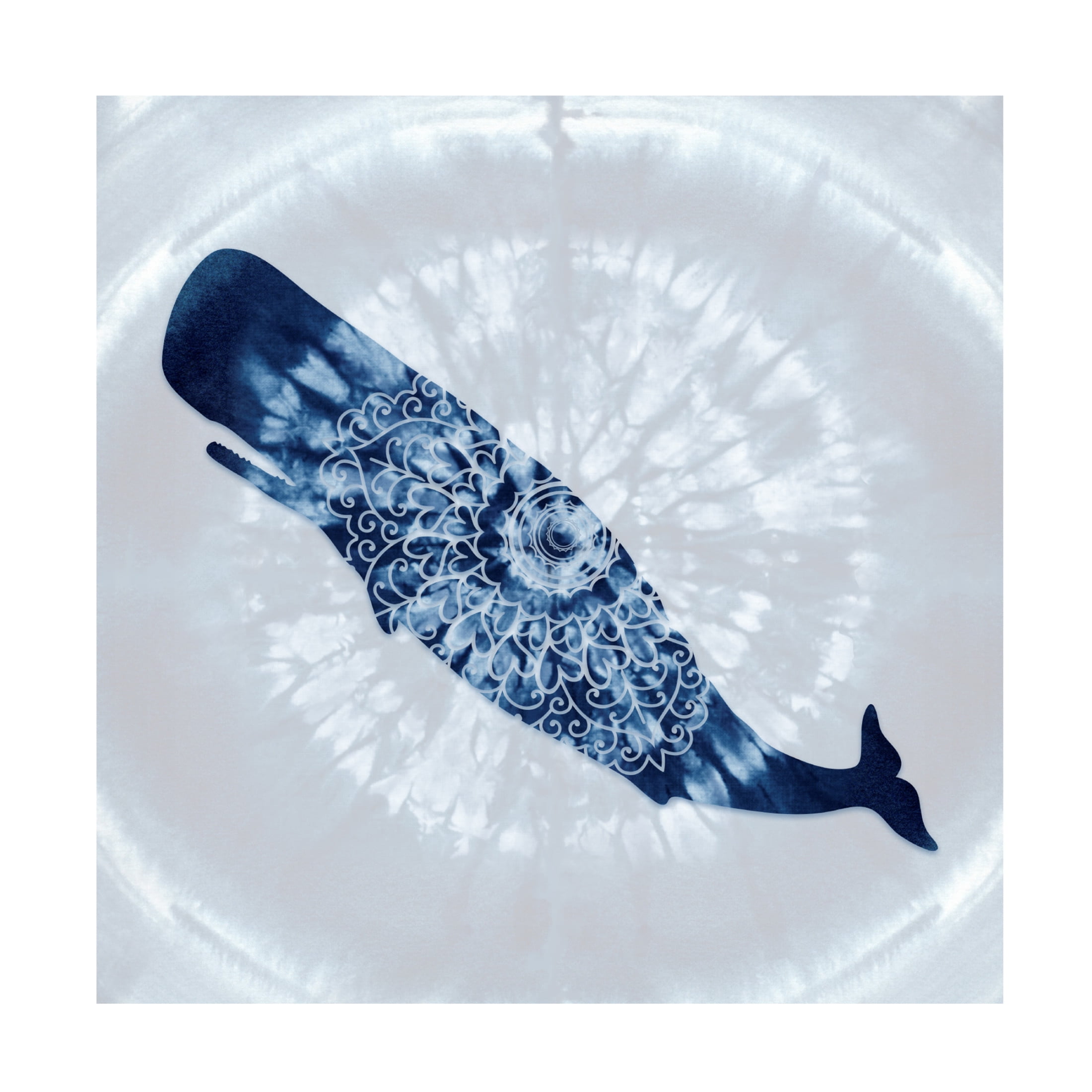 Canvas Wall Art - Tina Lavoie 'Whale Mandala' Wall Art for Living Room, Bedroom, or Office Décor by Trademark Fine Art - 35 x 35 Inches