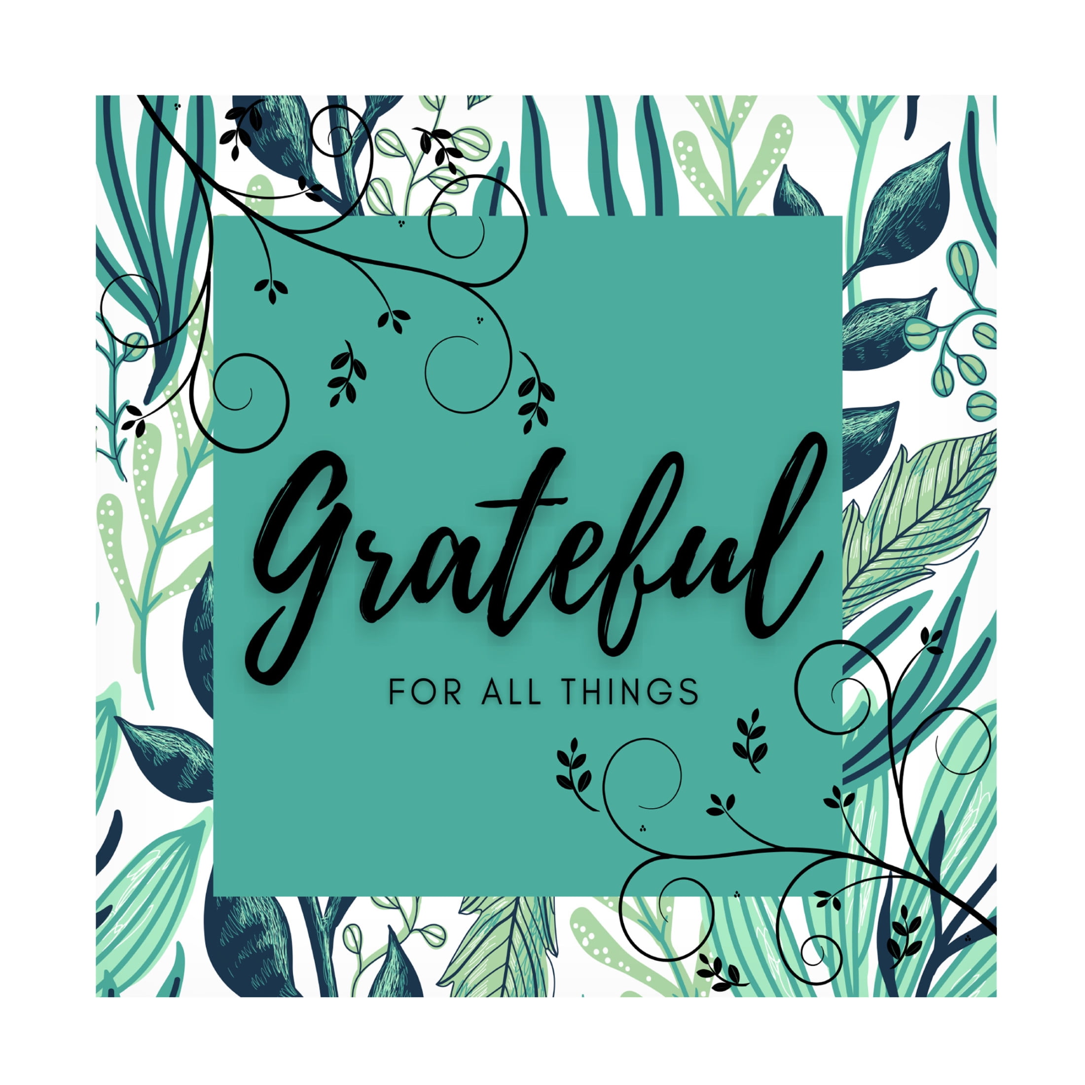 Canvas Wall Art - Tina Mitchell 'Grateful' Wall Art for Living Room, Bedroom, or Office Décor by Trademark Fine Art - 35 x 35 Inches