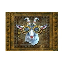 Canvas Wall Art - Tina Mitchell 'Steampunk Goat' Wall Art for Living Room, Bedroom, or Office Décor by Trademark Fine Art - 19 x 19 Inches