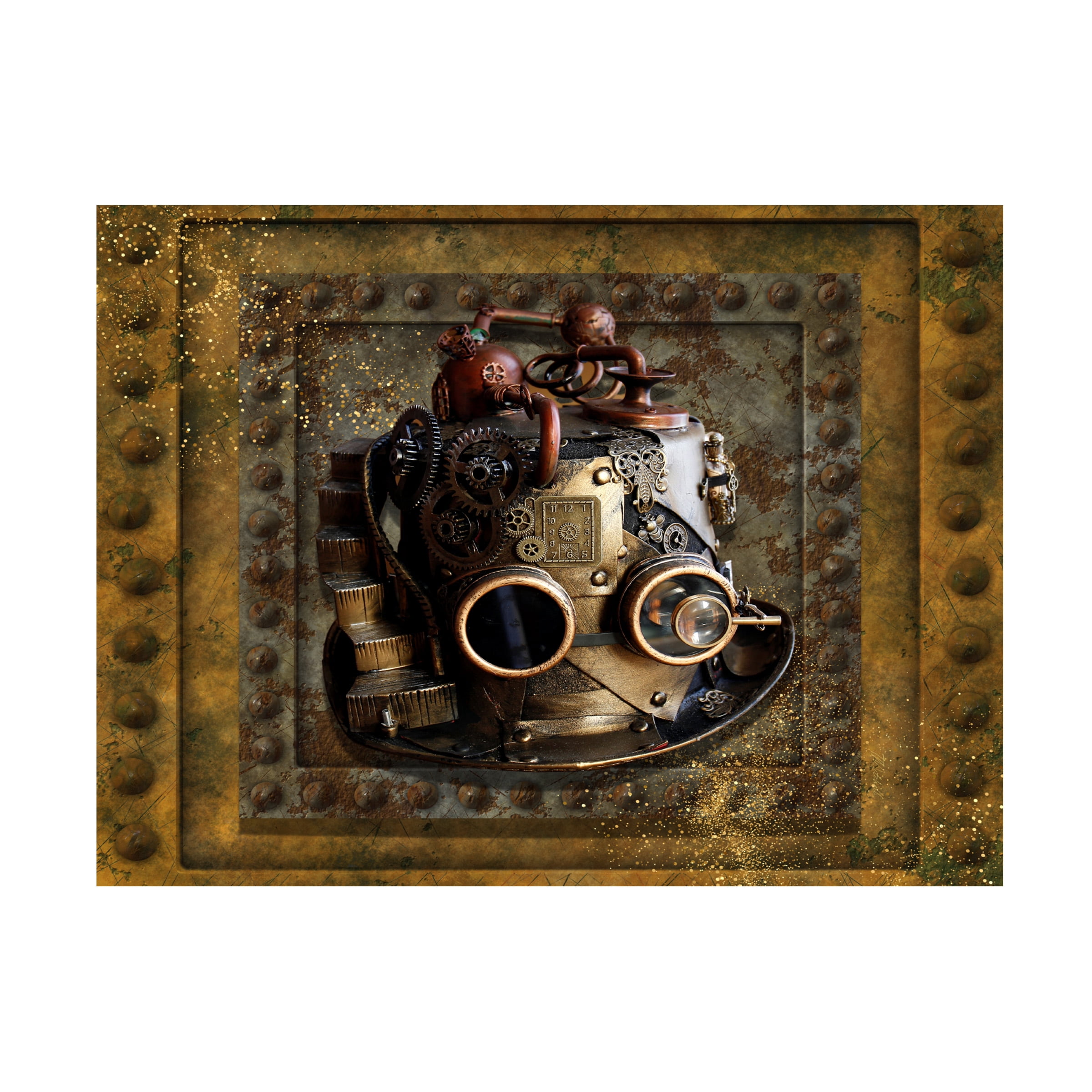 Canvas Wall Art - Tina Mitchell 'Steampunk Hat' Wall Art for Living Room, Bedroom, or Office DÃ©cor by Trademark Fine Art - 24 x 24 Inches