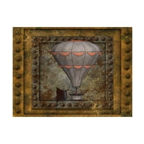 Canvas Wall Art - Tina Mitchell 'Steampunk Hot Air Balloon' Wall Art for Living Room, Bedroom, or Office Décor by Trademark Fine Art - 19 x 19 Inches