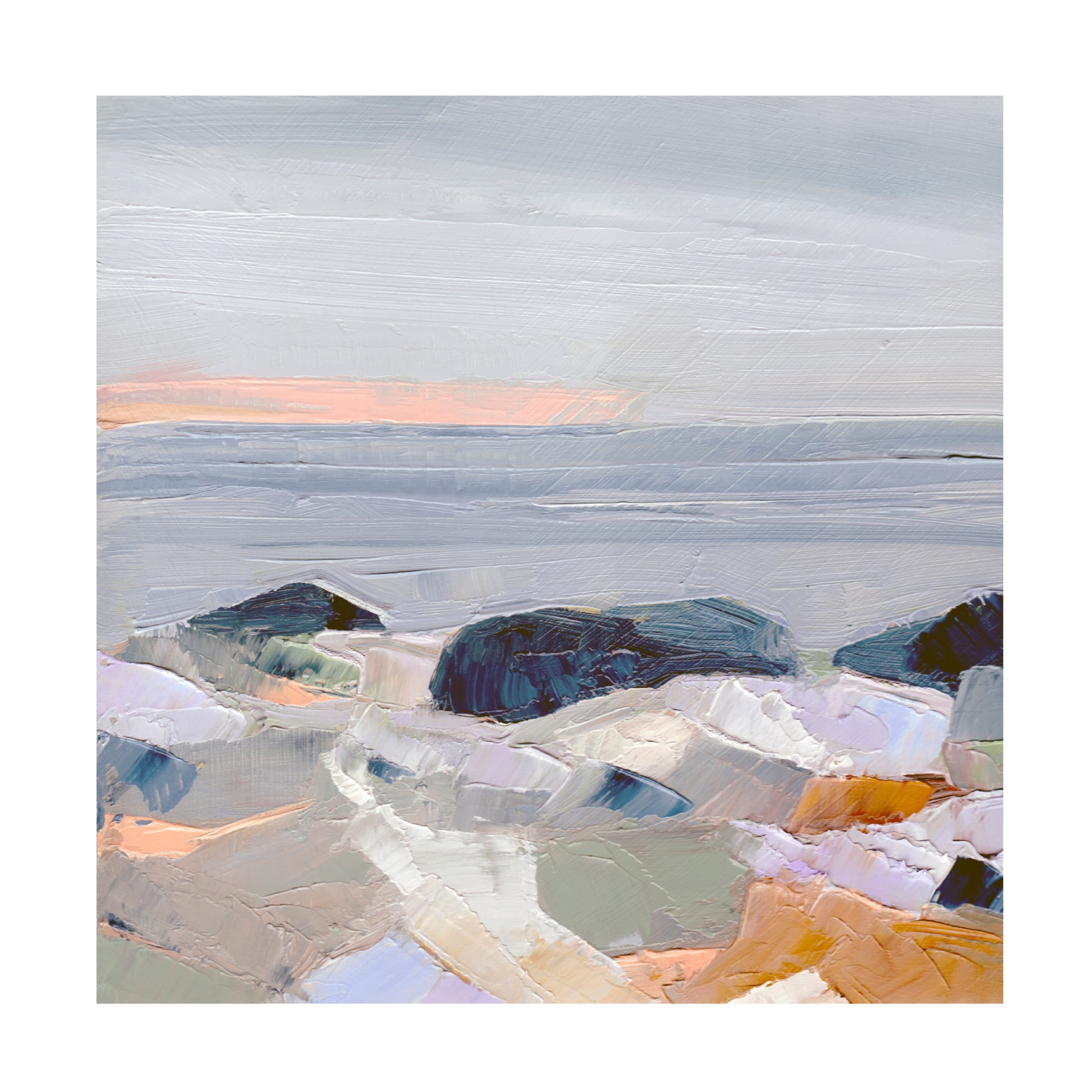Canvas Wall Art - Toby Gordon 'Winter Rocks' Wall Art for Living Room, Bedroom, or Office Décor by Trademark Fine Art - 18 x 18 Inches
