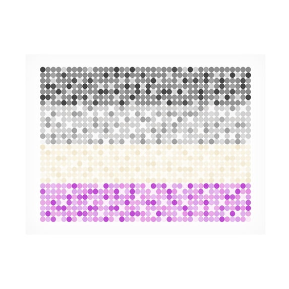 Canvas Wall Art - Tom Quartermaine 'Abstract Circle Asexual Pride Flag' Wall Art for Living Room, Bedroom, or Office Décor by Trademark Fine Art - 24 x 18 Inches