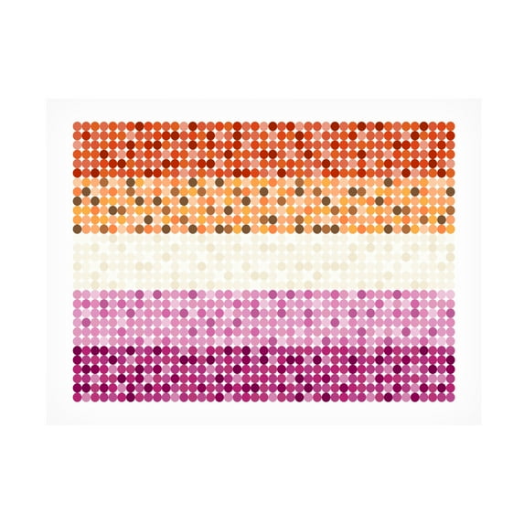 Canvas Wall Art - Tom Quartermaine 'Abstract Circle Lesbian Pride Flag' Wall Art for Living Room, Bedroom, or Office Décor by Trademark Fine Art - 32 x 24 Inches