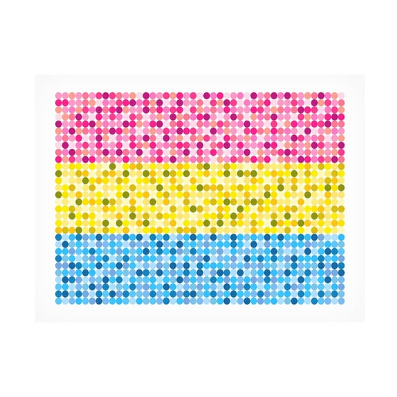 Canvas Wall Art - Tom Quartermaine 'Abstract Circle Pansexual Pride Flag' Wall Art for Living Room, Bedroom, or Office Décor by Trademark Fine Art - 24 x 18 Inches