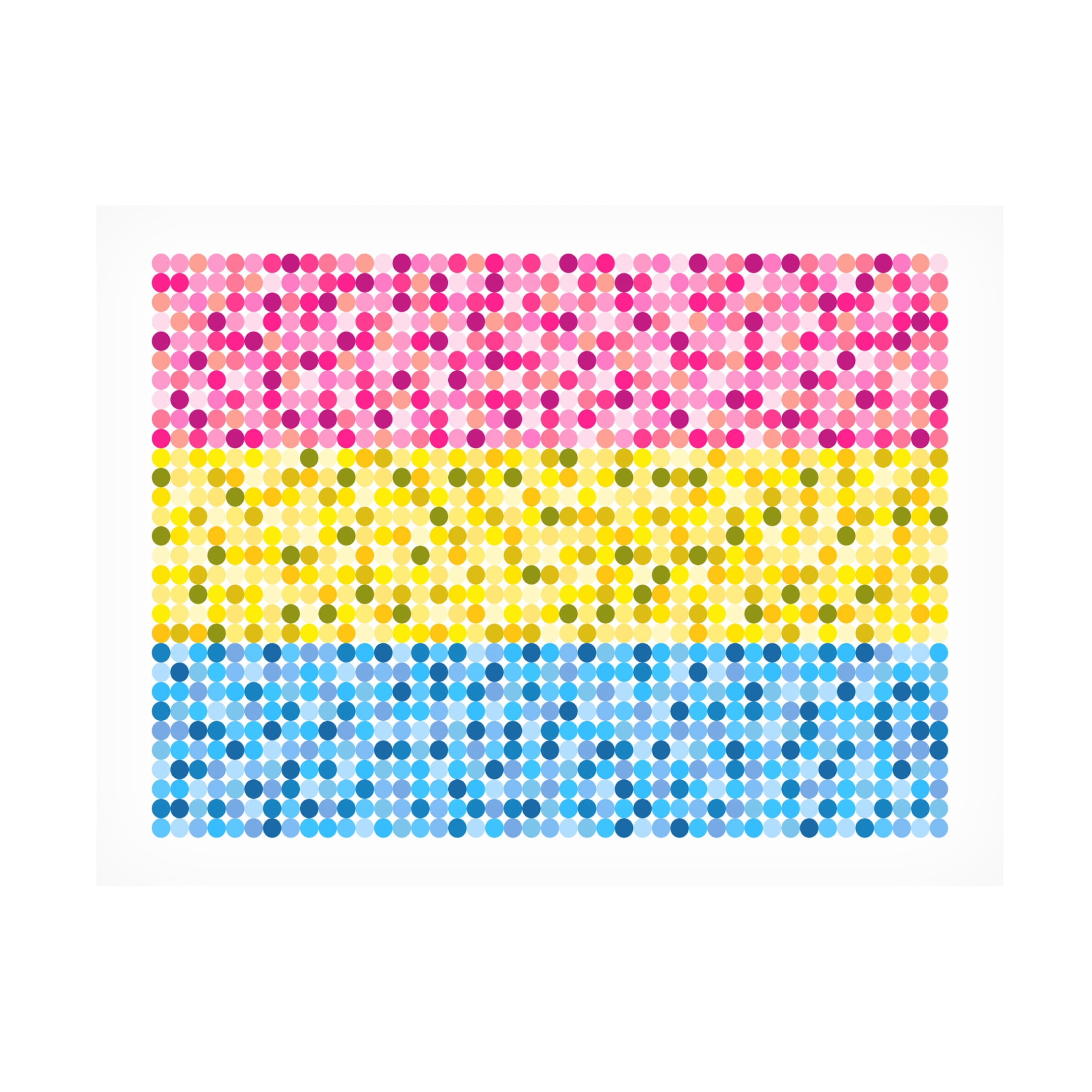 Canvas Wall Art - Tom Quartermaine 'Abstract Circle Pansexual Pride Flag' Wall Art for Living Room, Bedroom, or Office Décor by Trademark Fine Art - 47 x 35 Inches