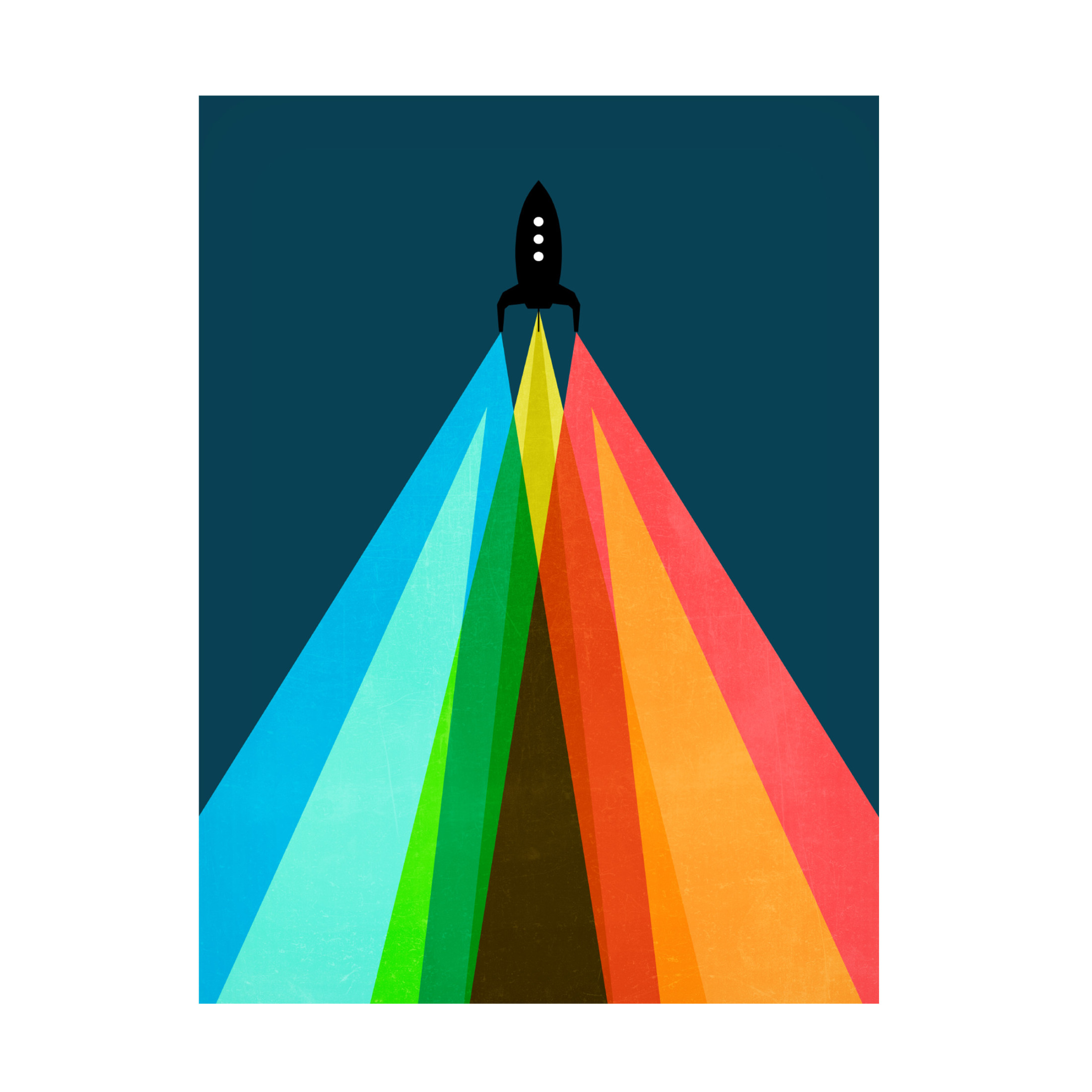 Canvas Wall Art - Tom Quartermaine 'Abstract Rainbow Rocket 1' Wall Art for Living Room, Bedroom, or Office Décor by Trademark Fine Art - 24 x 32 Inches