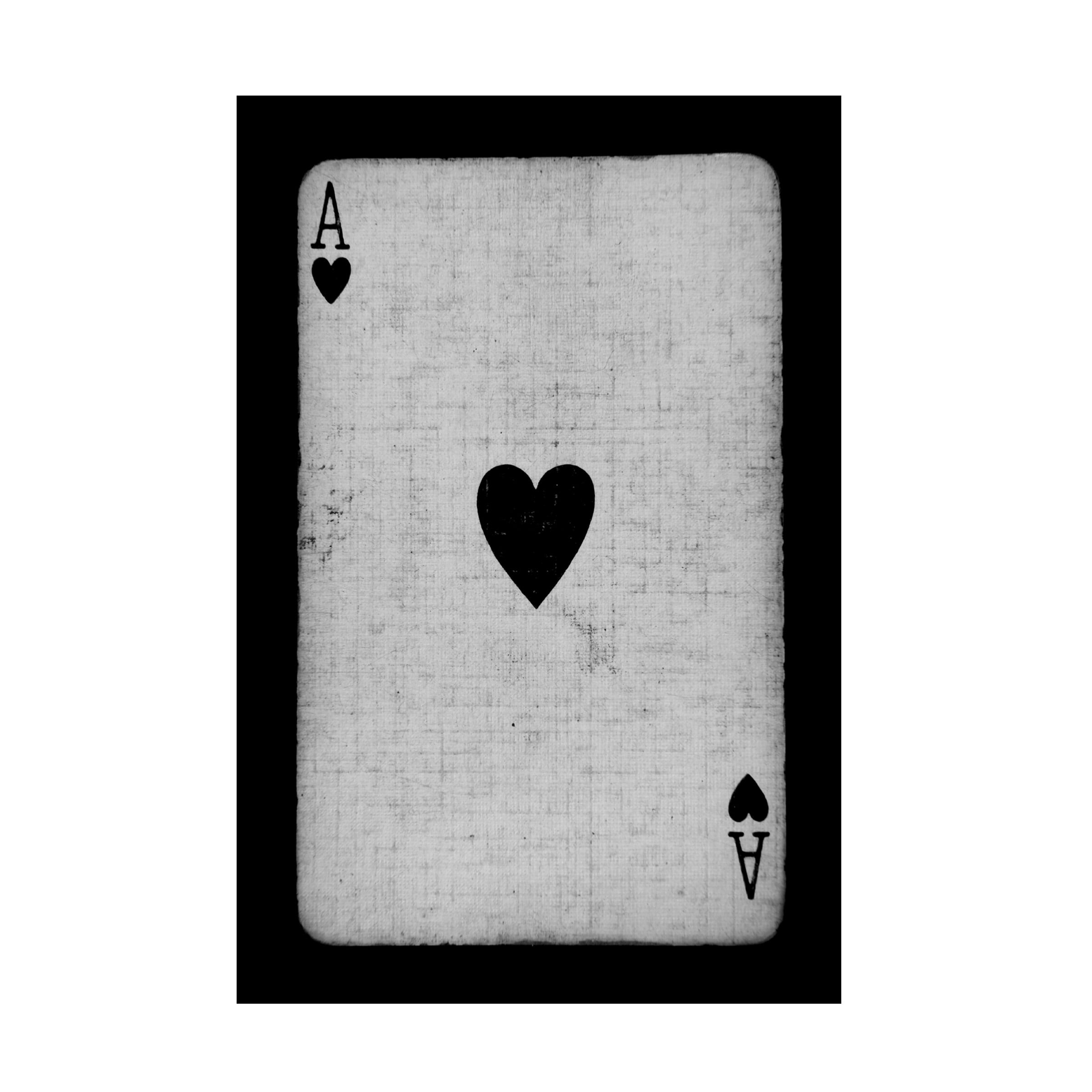 Canvas Wall Art - Tom Quartermaine 'Ace of Hearts Black and White' Wall Art for Living Room, Bedroom, or Office Décor by Trademark Fine Art - 30 x 47 Inches