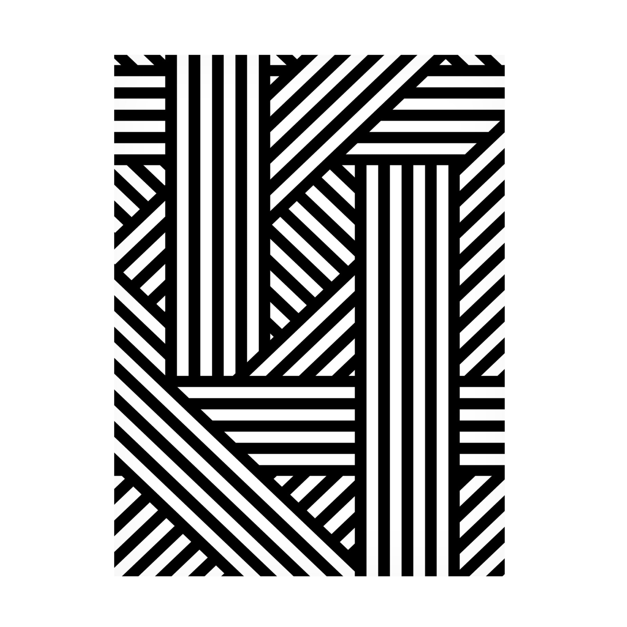 Canvas Wall Art - Tom Quartermaine 'Black and White Bold Modern Abstract Line Art 2' Wall Art for Living Room, Bedroom, or Office Décor by Trademark Fine Art - 18 x 24 Inches