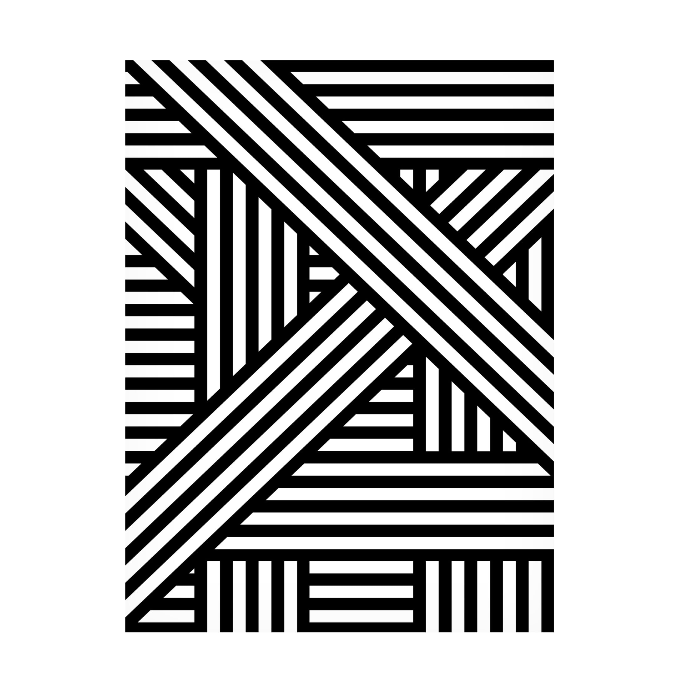 Canvas Wall Art - Tom Quartermaine 'Black and White Bold Modern Abstract Line Art 3' Wall Art for Living Room, Bedroom, or Office Décor by Trademark Fine Art - 24 x 32 Inches
