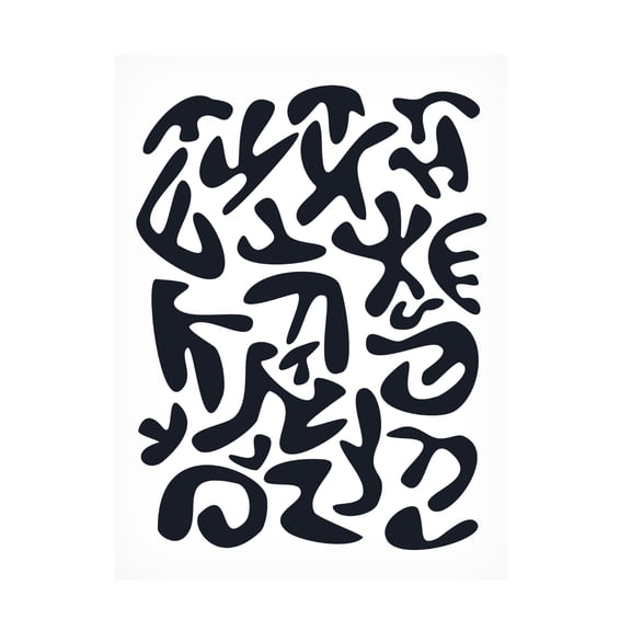 Canvas Wall Art - Tom Quartermaine 'Black and White Matisse Style 1' Wall Art for Living Room, Bedroom, or Office Décor by Trademark Fine Art - 14 x 19 Inches