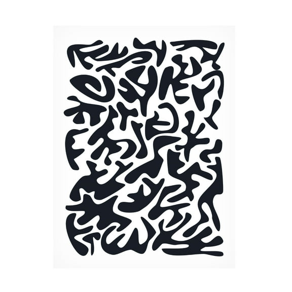 Canvas Wall Art - Tom Quartermaine 'Black and White Matisse Style 2' Wall Art for Living Room, Bedroom, or Office Décor by Trademark Fine Art - 14 x 19 Inches