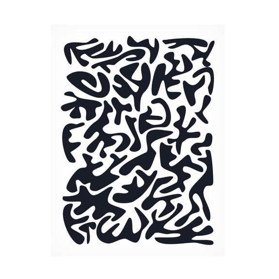 Canvas Wall Art - Tom Quartermaine 'Black and White Matisse Style 2' Wall Art for Living Room, Bedroom, or Office Décor by Trademark Fine Art - 18 x 24 Inches