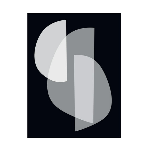 Canvas Wall Art - Tom Quartermaine 'Black and White Mid Century Abstract 3' Wall Art for Living Room, Bedroom, or Office Décor by Trademark Fine Art - 14 x 19 Inches