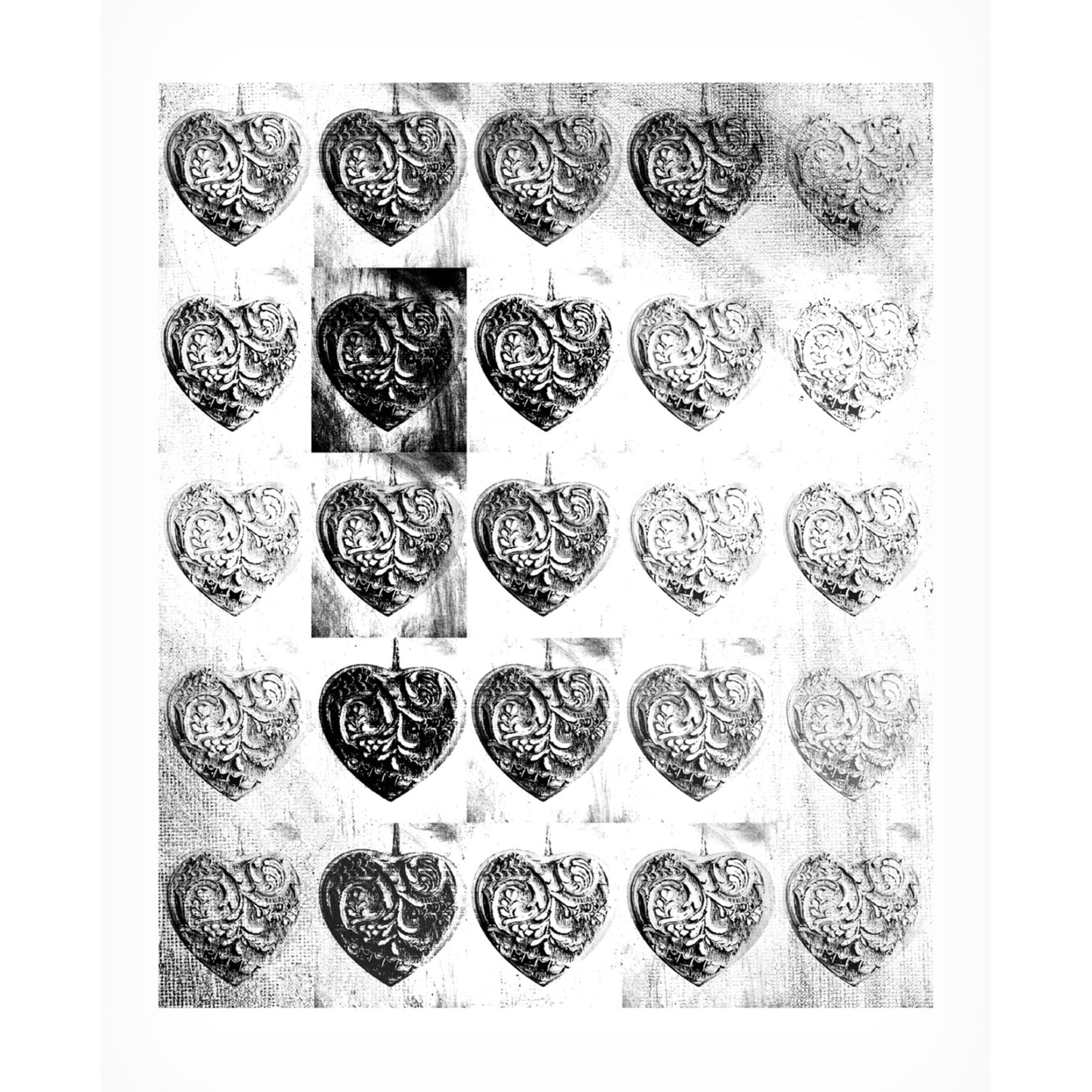 Canvas Wall Art - Tom Quartermaine 'Black and White Pop Art Heart' Wall Art for Living Room, Bedroom, or Office Décor by Trademark Fine Art - 18 x 24 Inches