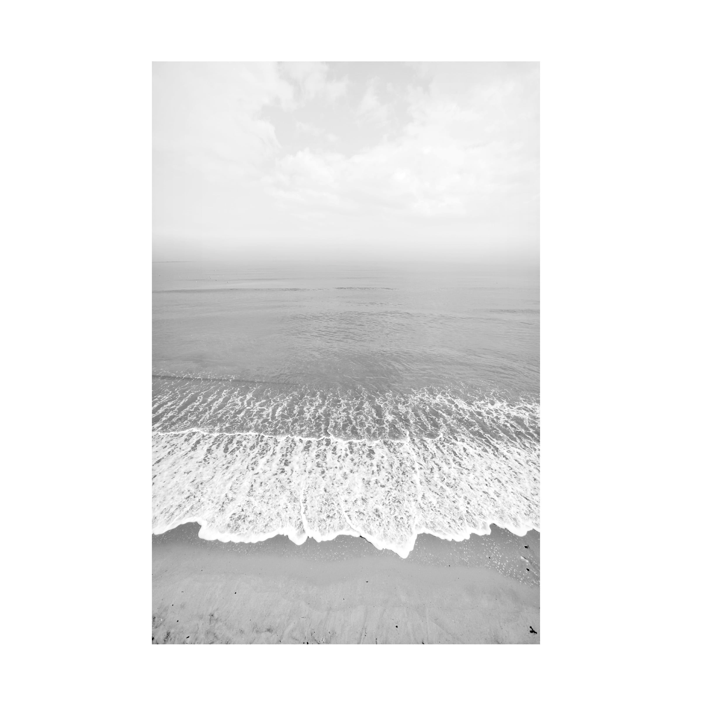 Canvas Wall Art - Tom Quartermaine 'Black and White View of the Beach' Wall Art for Living Room, Bedroom, or Office DÃ©cor by Trademark Fine Art - 22 x 32 Inches
