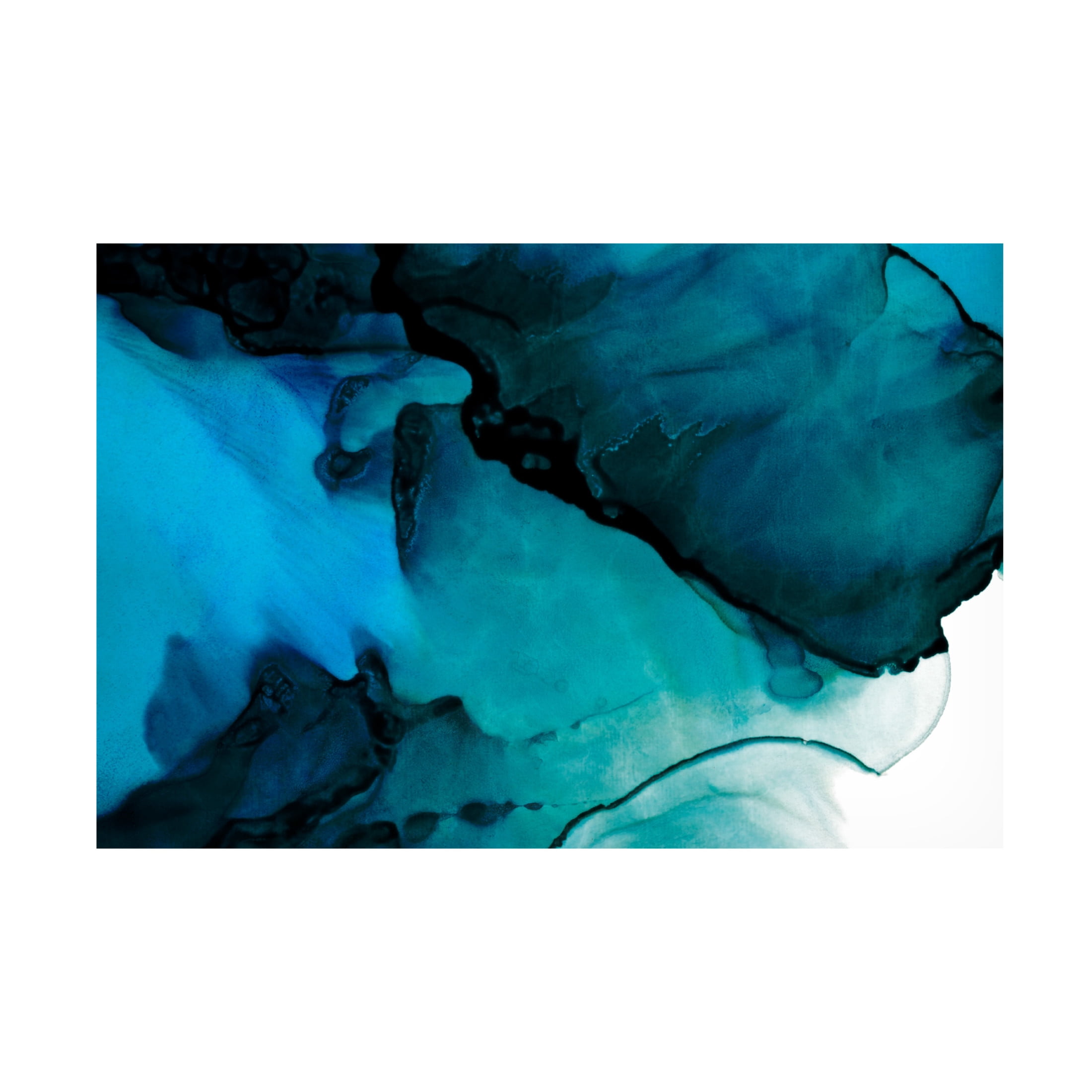 Canvas Wall Art - Tom Quartermaine 'Blue Alcohol Ink' Wall Art for Living Room, Bedroom, or Office Décor by Trademark Fine Art - 47 x 30 Inches